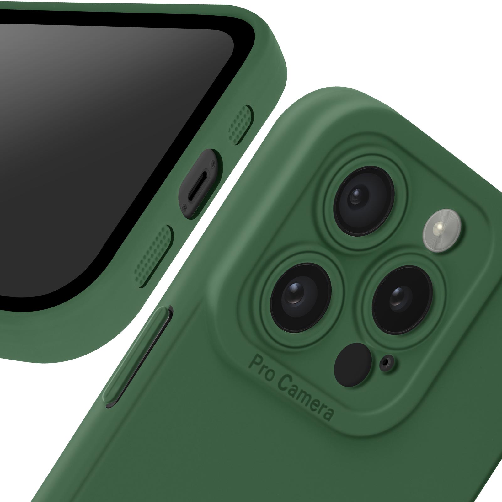 Custodia iPhone 15 Alluminio Antiurto Verde con MagSafe e Lenti