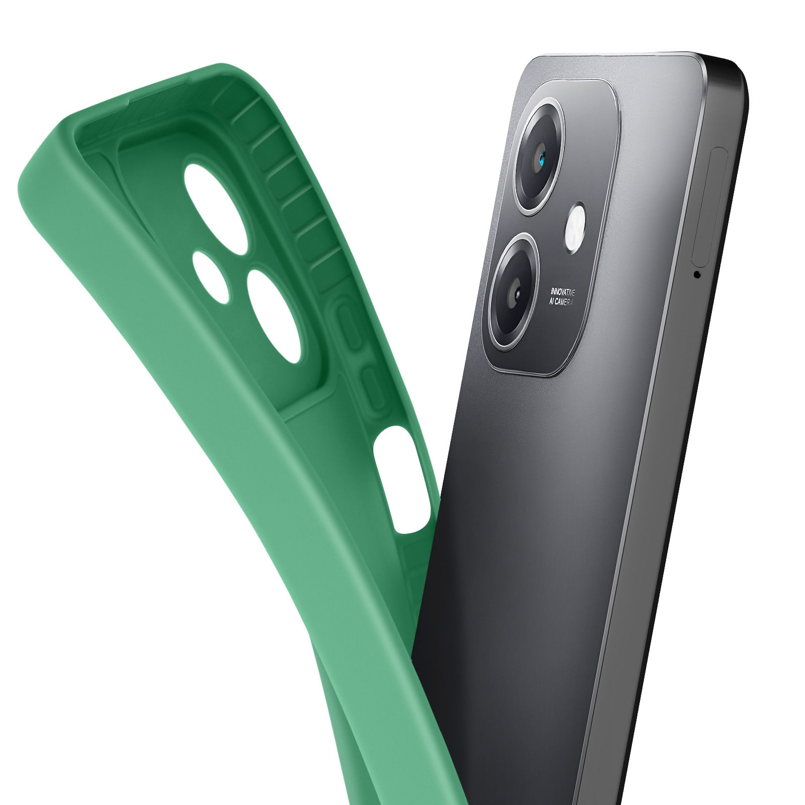 Custodia In Silicone TPU Per OPPO A91 – HAFFAN, Copertina Protettiva Antishock, Verde Scuro