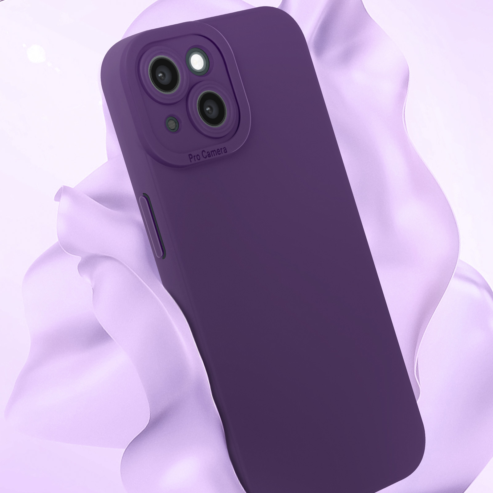 SIYOPINPFY Cover per iPhone 15 Plus Custodia con Antiurto, per Donna di lusso Scintillante TPU Silicone Morbido Cover Protezione Fotocamera con Anello Supporto Cover per iPhone 15 Plus DS Viola
