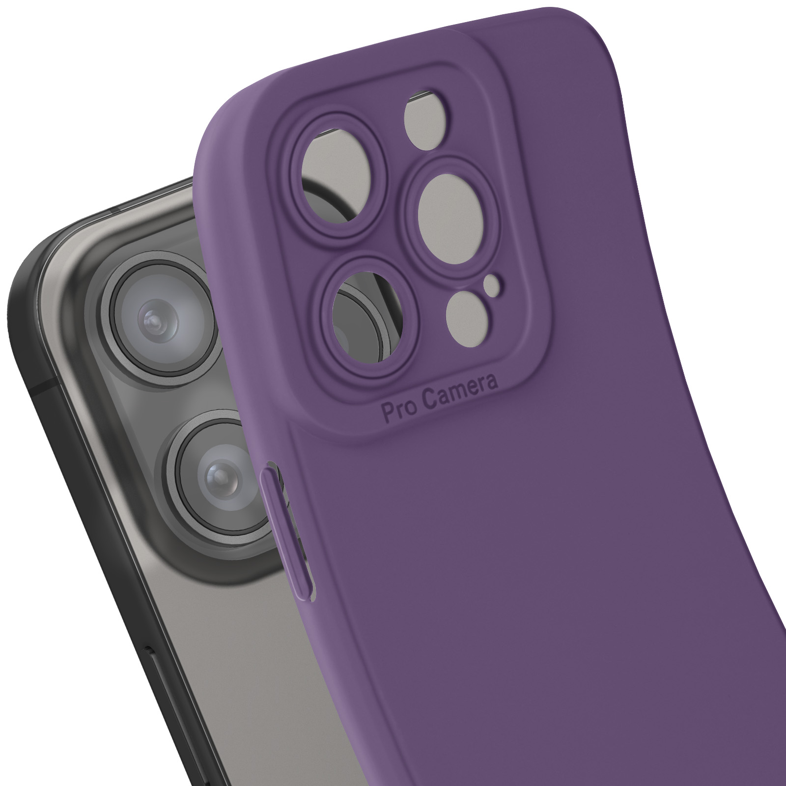 GoodcAcy Cover Per IPhone 15 Pro Max – Custodia 360° In Silicone Con Protezione Schermo Integrata, Antiurto, Viola
