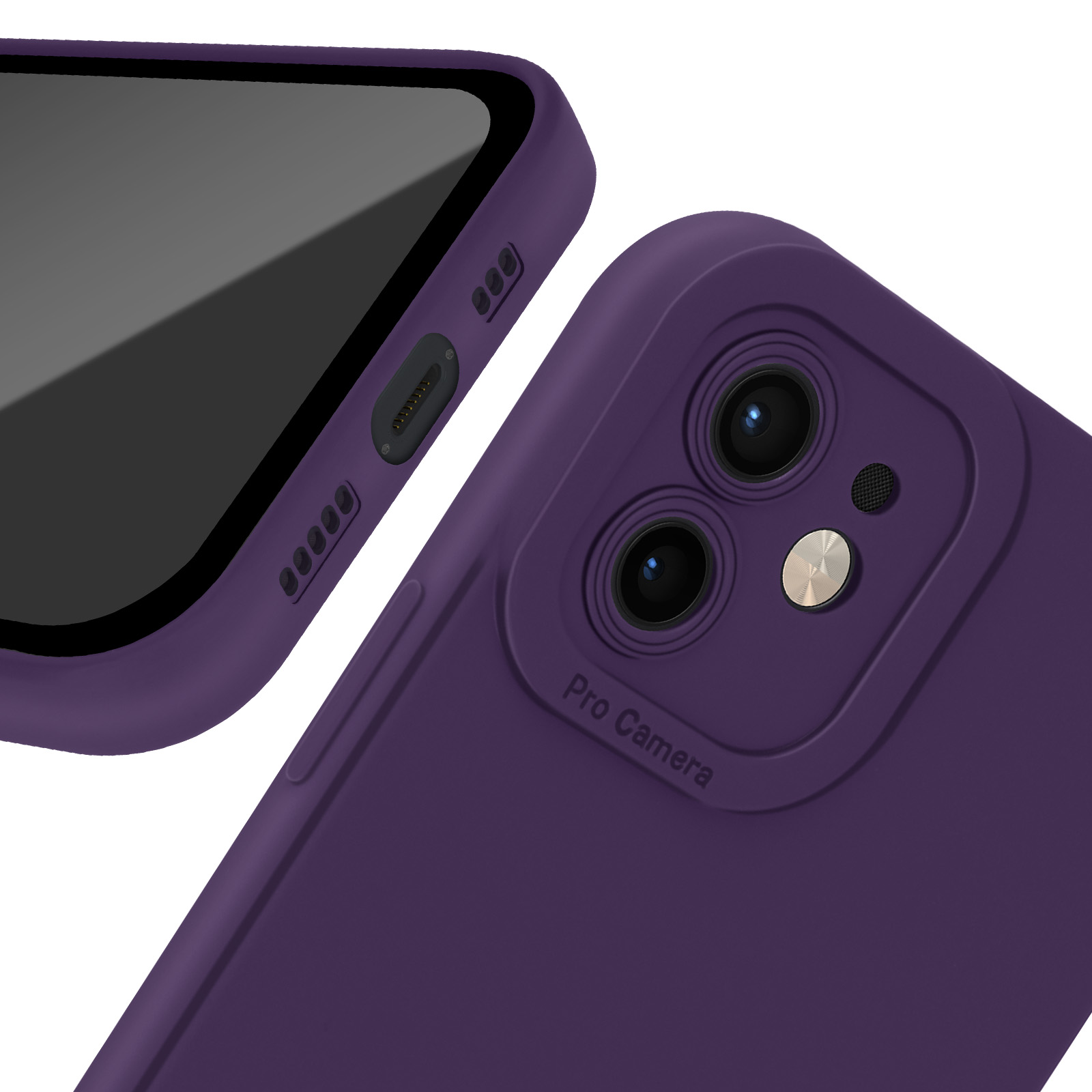 Custodia MagSafe iPhone 12 e 12 Pro, protezione rigida + copertura blocco fotocamera - Viola lilla - Italiano