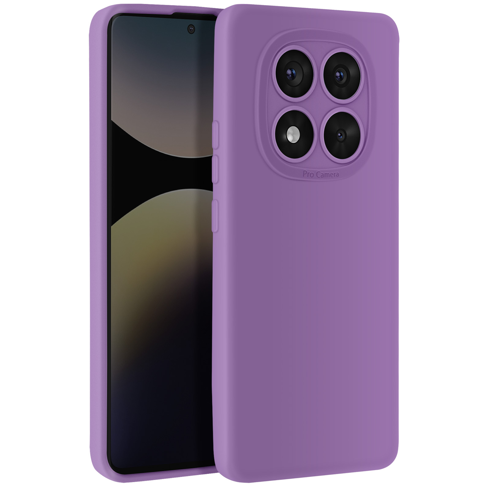 Custodia Topme In Silicone Per Redmi Note 14 Pro+ 5G | Cover Con Bordo Dorato Antiurto (Viola)