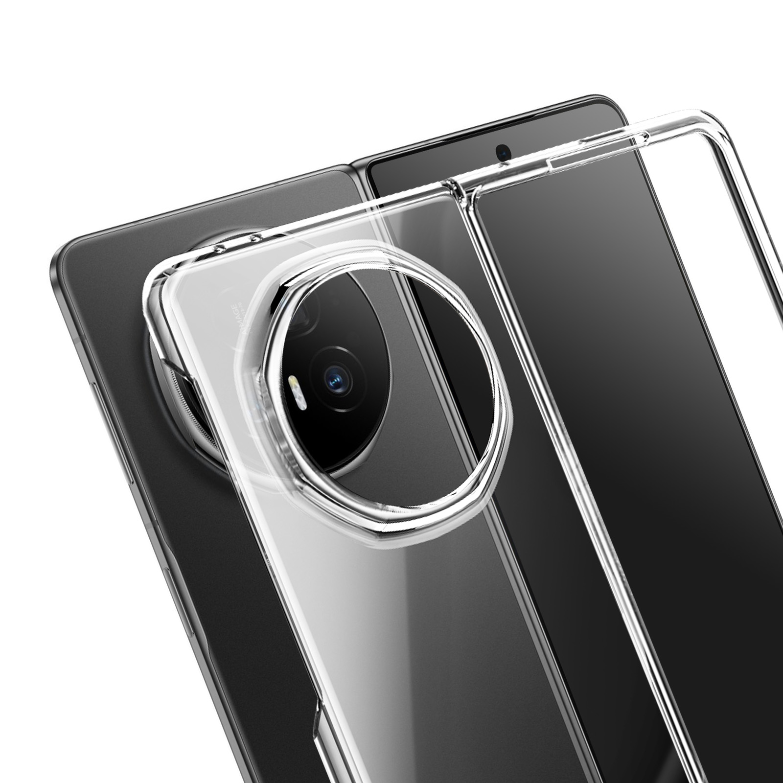 Custodia ZORSOME Per Honor Magic V2, Trasparente Con Cerniera Magnetica, Protezione Integrata Per Lo Schermo E Cavalletto, Placcatura Di Lusso