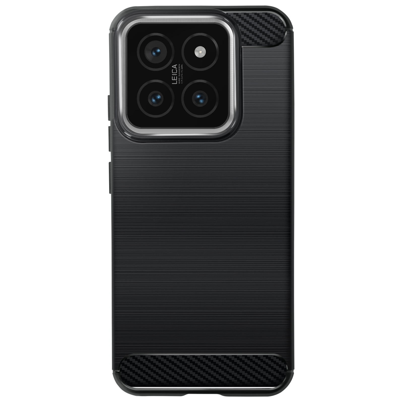 Custodia In Carbonio Betterfon Per Xiaomi 14T &ndash; Cover TPU Antiurto Nera
