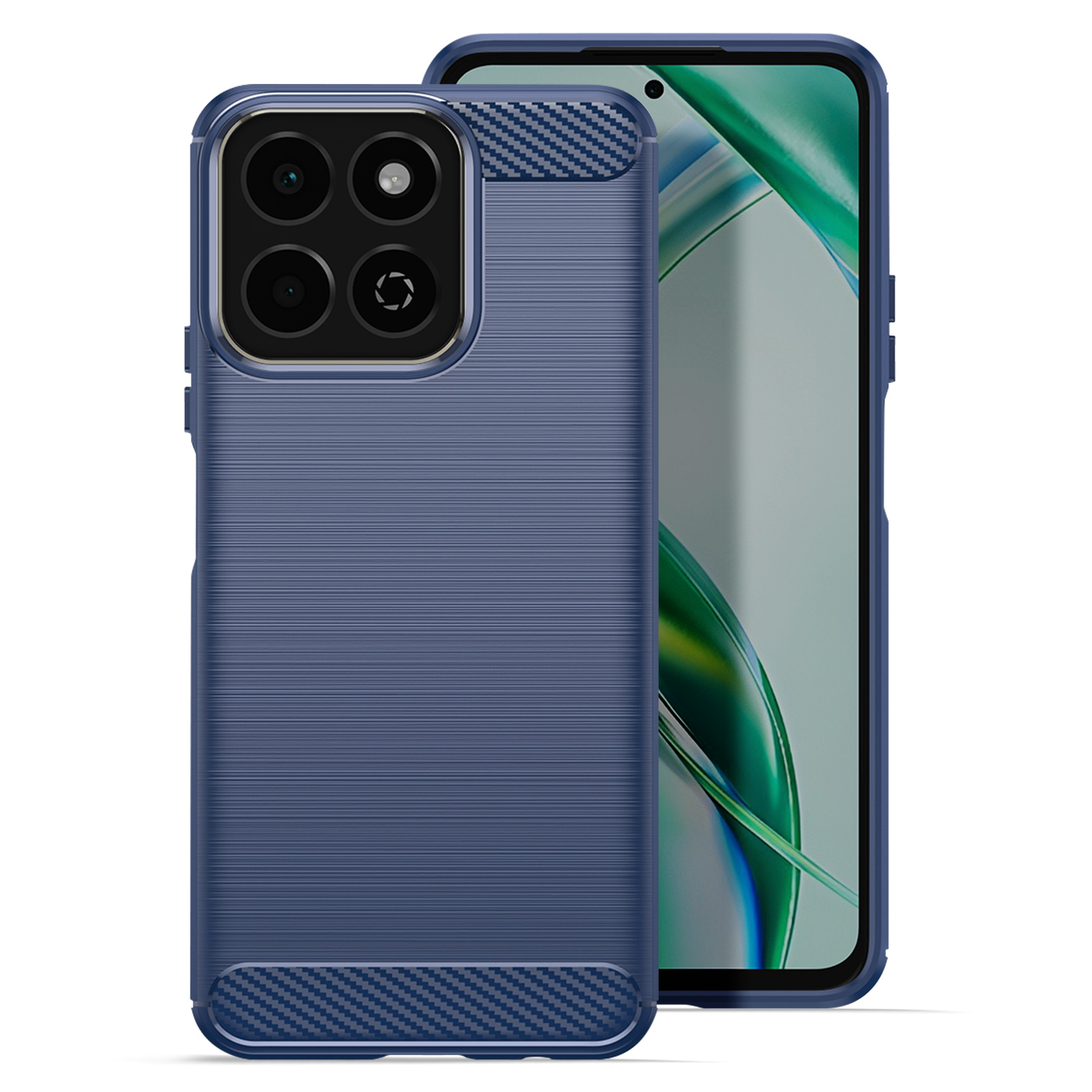 EbestStar Cover Per Huawei P40 Lite (2020) - Custodia In TPU Morbida Carbonio Design, Antiurto, Blu Scuro, Protezione Posteriore