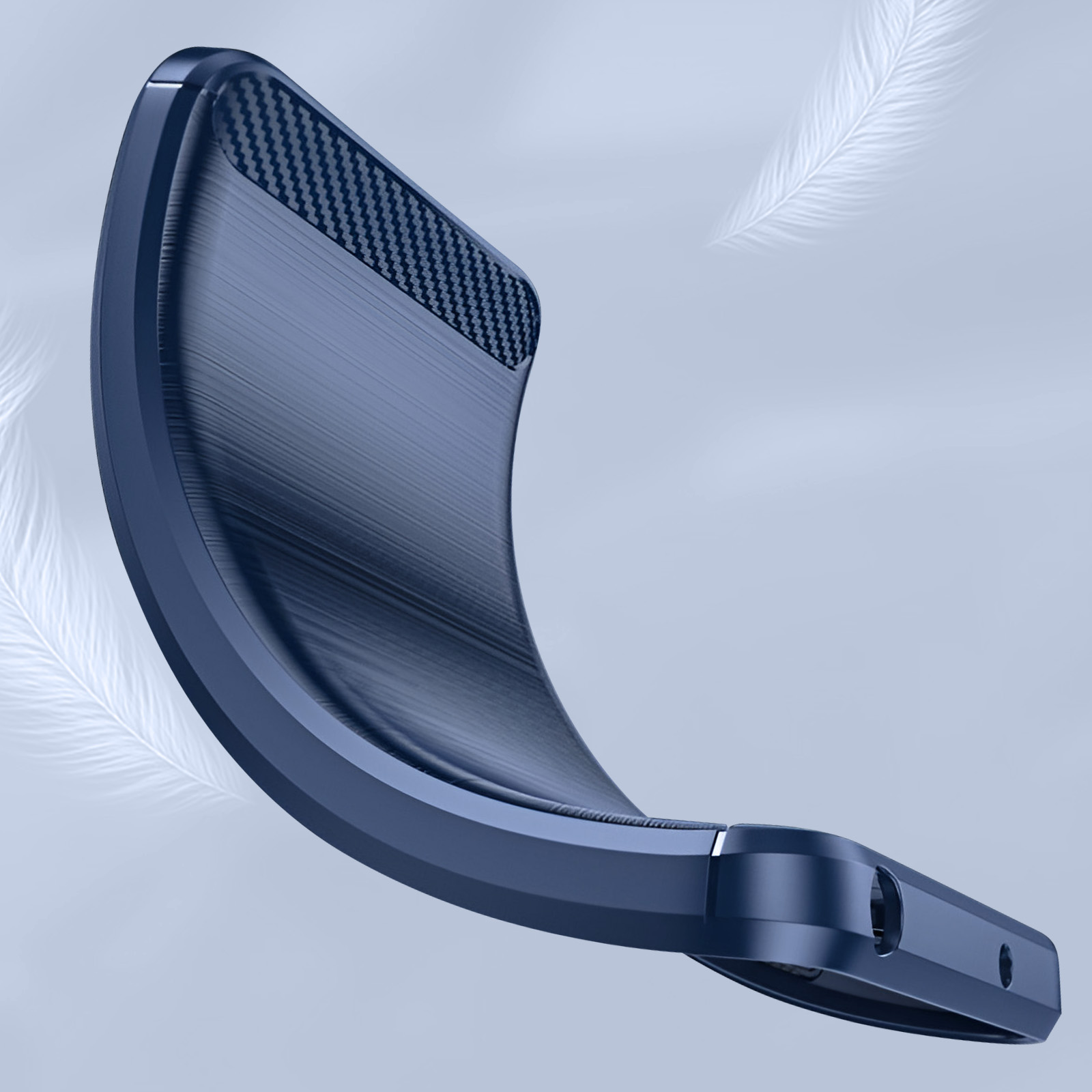 Coque Avizar Pour Honor Magic 7 Pro - Carbone, Cuir Tissé, Silicone - Bleu