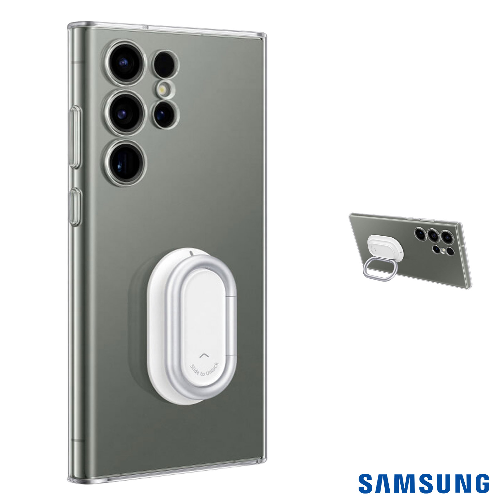 Urarssa Custodia per Samsung Galaxy S22 Ultra 5G, Ultra Sottile Morbida TPU Silicone Custodia con 360° Regolabile Anello Magnetica Supporto Ring Cover per Samsung Galaxy S22 Ultra 5G Bianco
