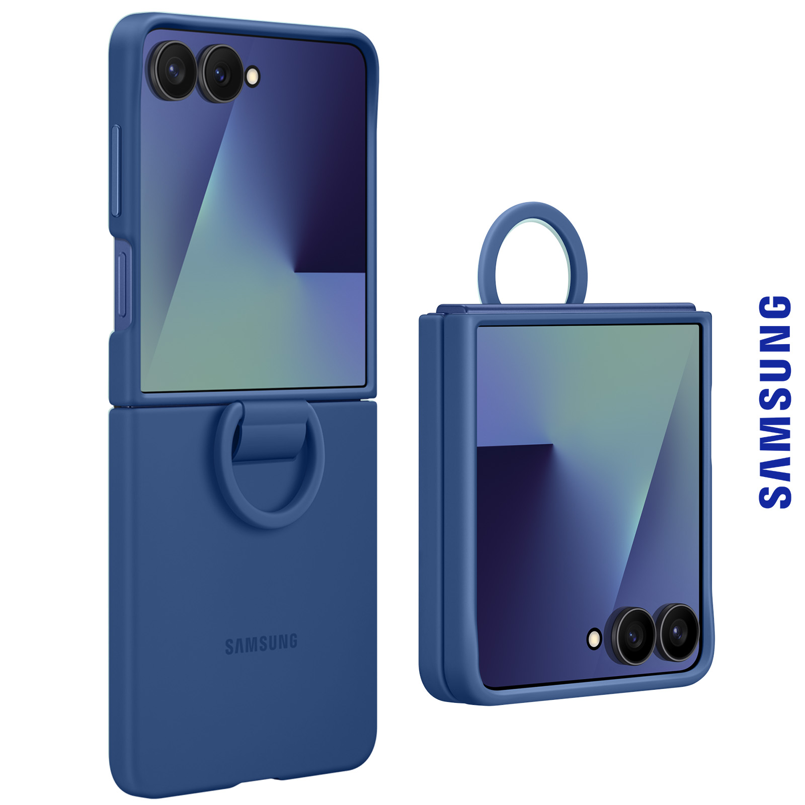 Custodia LEIAU Militare Per Galaxy Z Flip 7 FE (2025) / Flip6 5G (2024) – Protezione Cerniera Auto, Vetro 9H, Blu