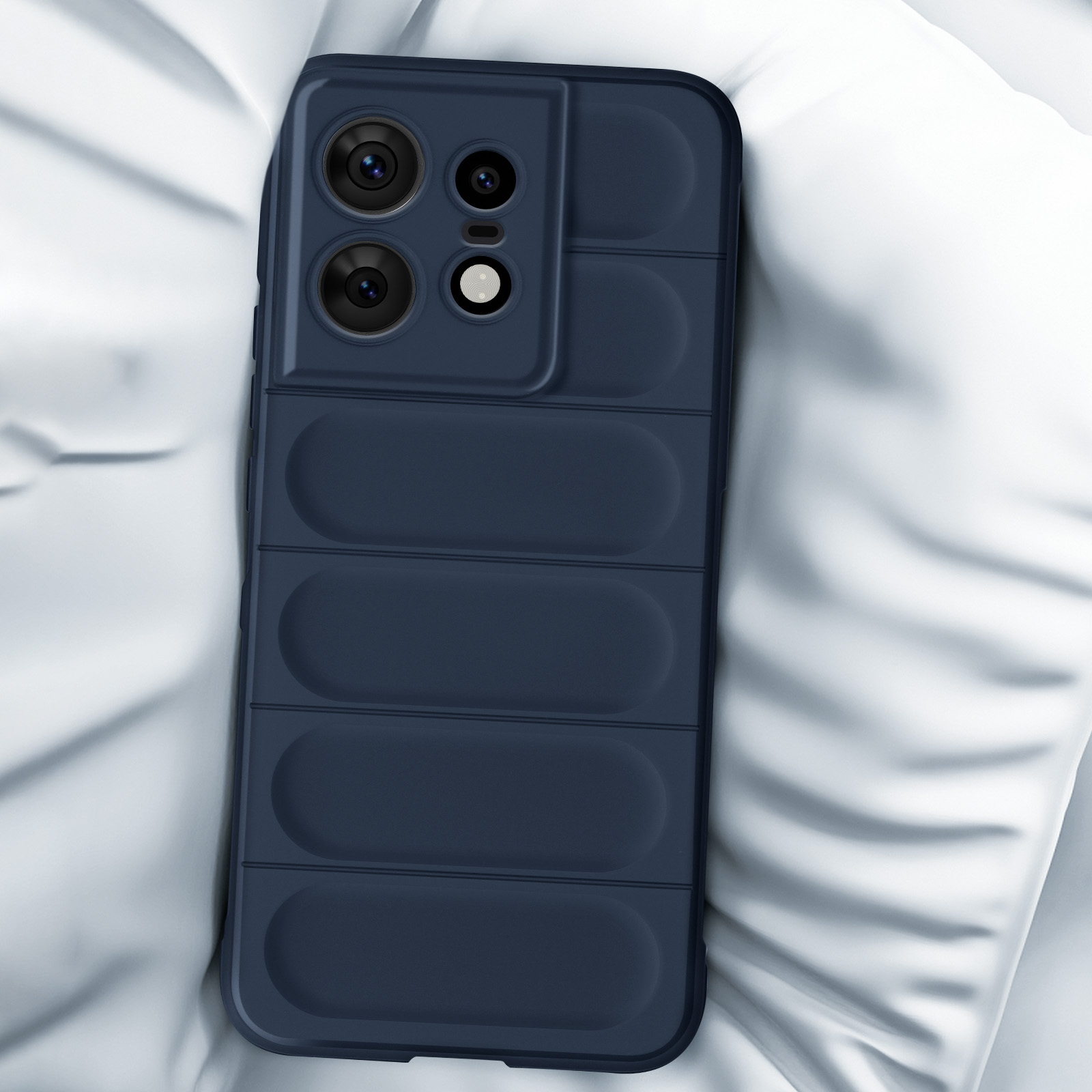 Cover Motorola Edge 50 Pro Blu - Retro In PMMA Anti-graffio E Bordo TPU Morbido, Sottile, Supporta Ricarica Wireless, Custodia Antiurto - 5