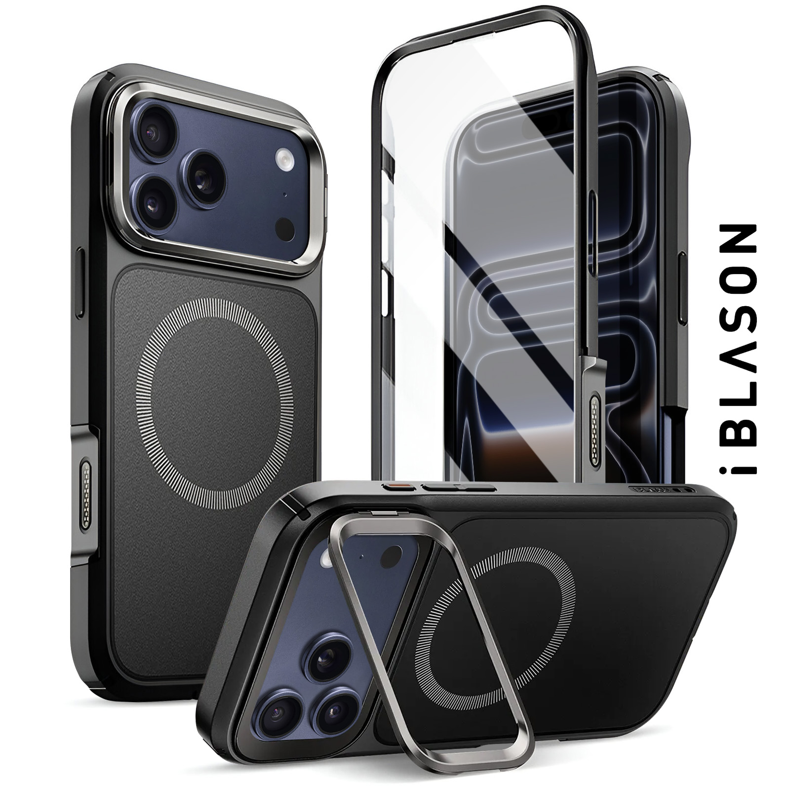 Magnetico Cover Compatibile con iPhone 11 Pro Max,Traslucida Matte Sottile Custodia con Supporto ad Anello,Viola