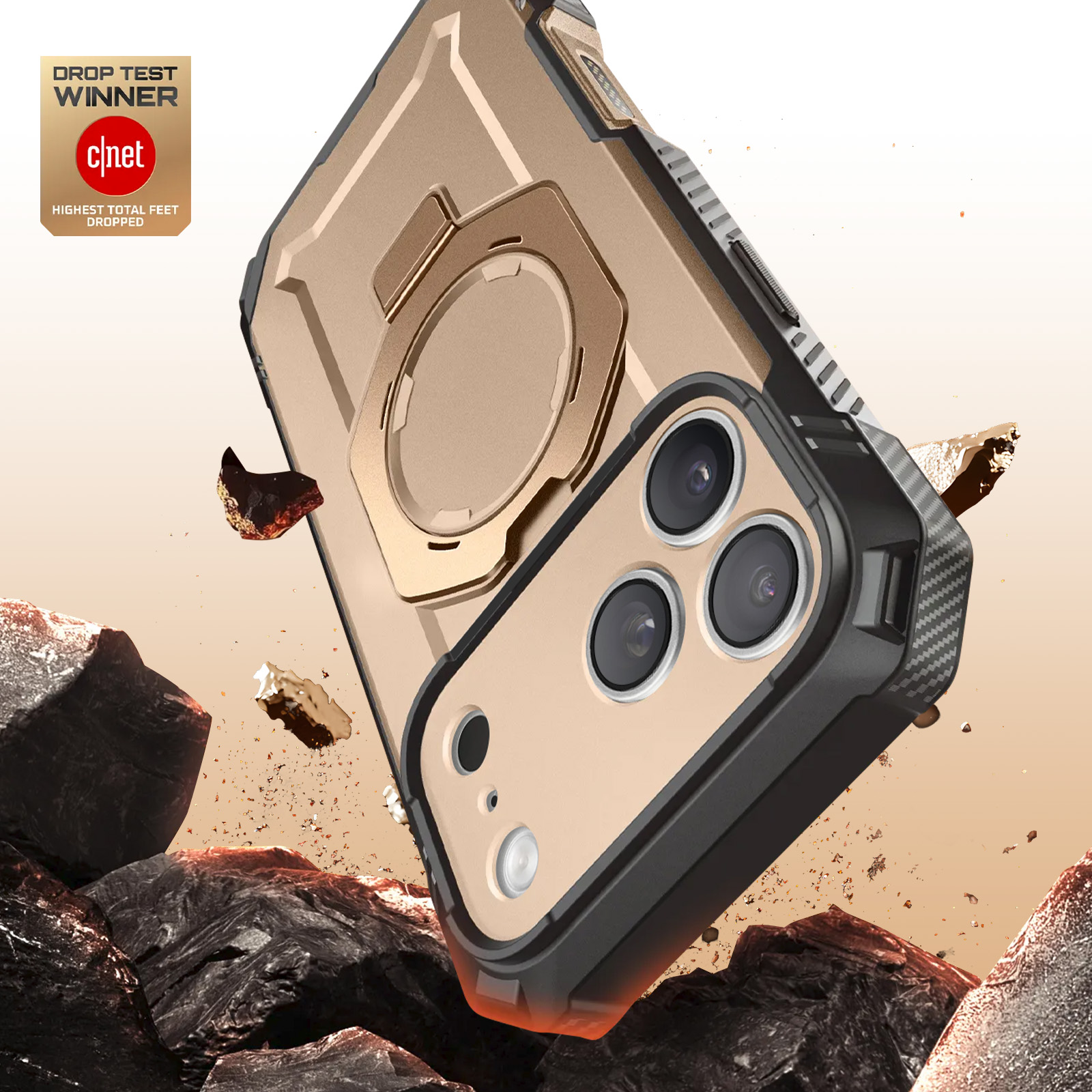 SUPCASE Custodia IPhone 17 Pro 6.3'' Con Pulsante Fotocamera, Protezione Militare 6 Metri, Supporto Integrato E Clip Cintura (Blu)