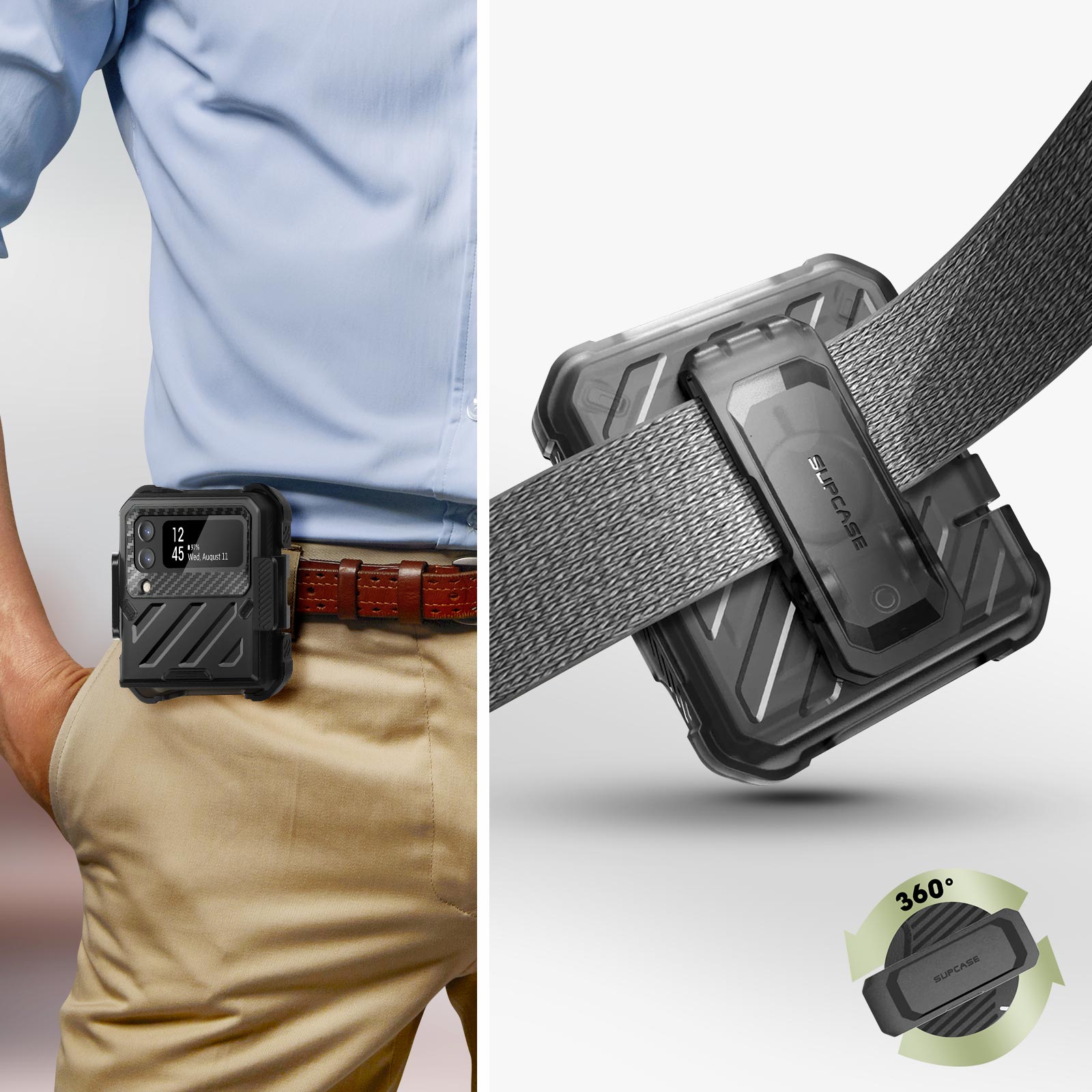 Custodia Flip Con Supporto E Pellicola Inclusa Per Klipad 4G LTE KL601 - Pelle PU Con Slot Porta Carte, Colore Nero - 4