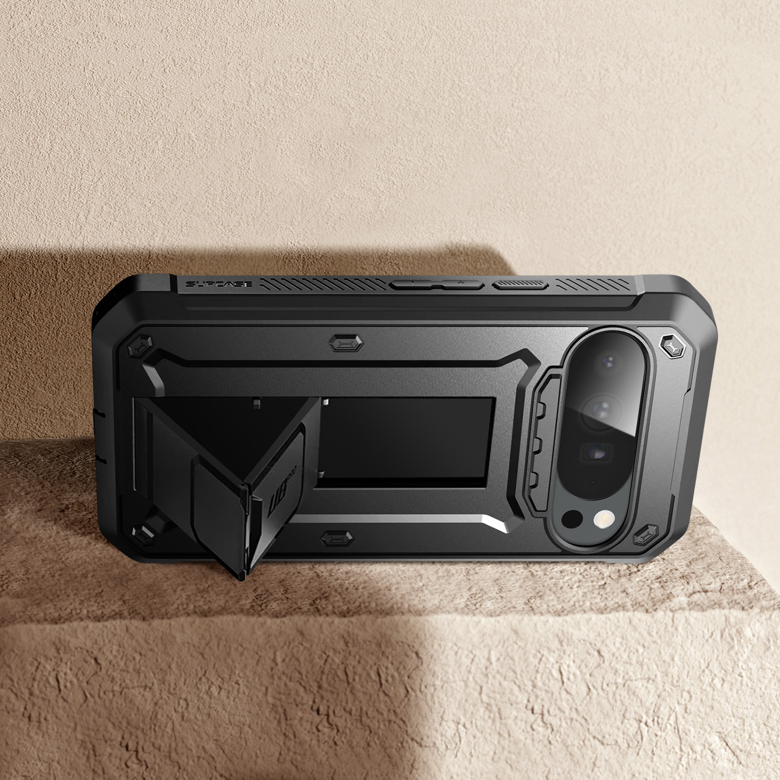 Coque SUPCASE UBPro Pour Google Pixel 10 Pro XL (2025) - Protection Militaire, écran Intégré, Support Repliable Et Clip Ceinture - Désert