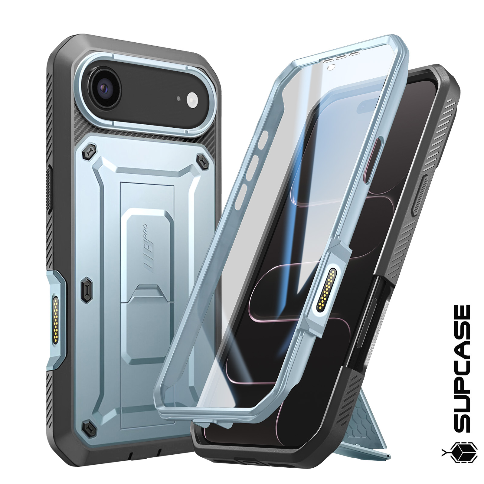 Custodia Beetls Serie 360 Per IPhone 7 Plus - Protezione Integrale Con Vetro Temperato, Argento