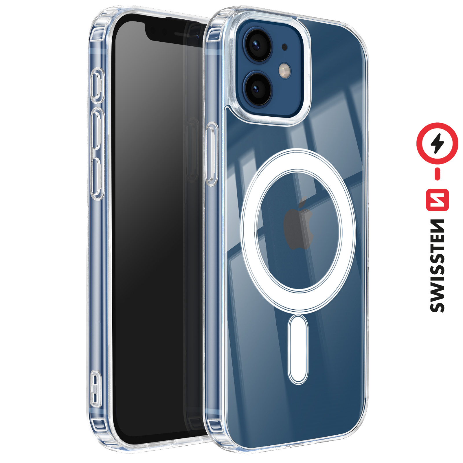 AICase Cover Trasparente Per IPhone 12 Mini | Con Anello Magnetico MagSafe | Antingiallimento | Protezione Bordi Rialzati