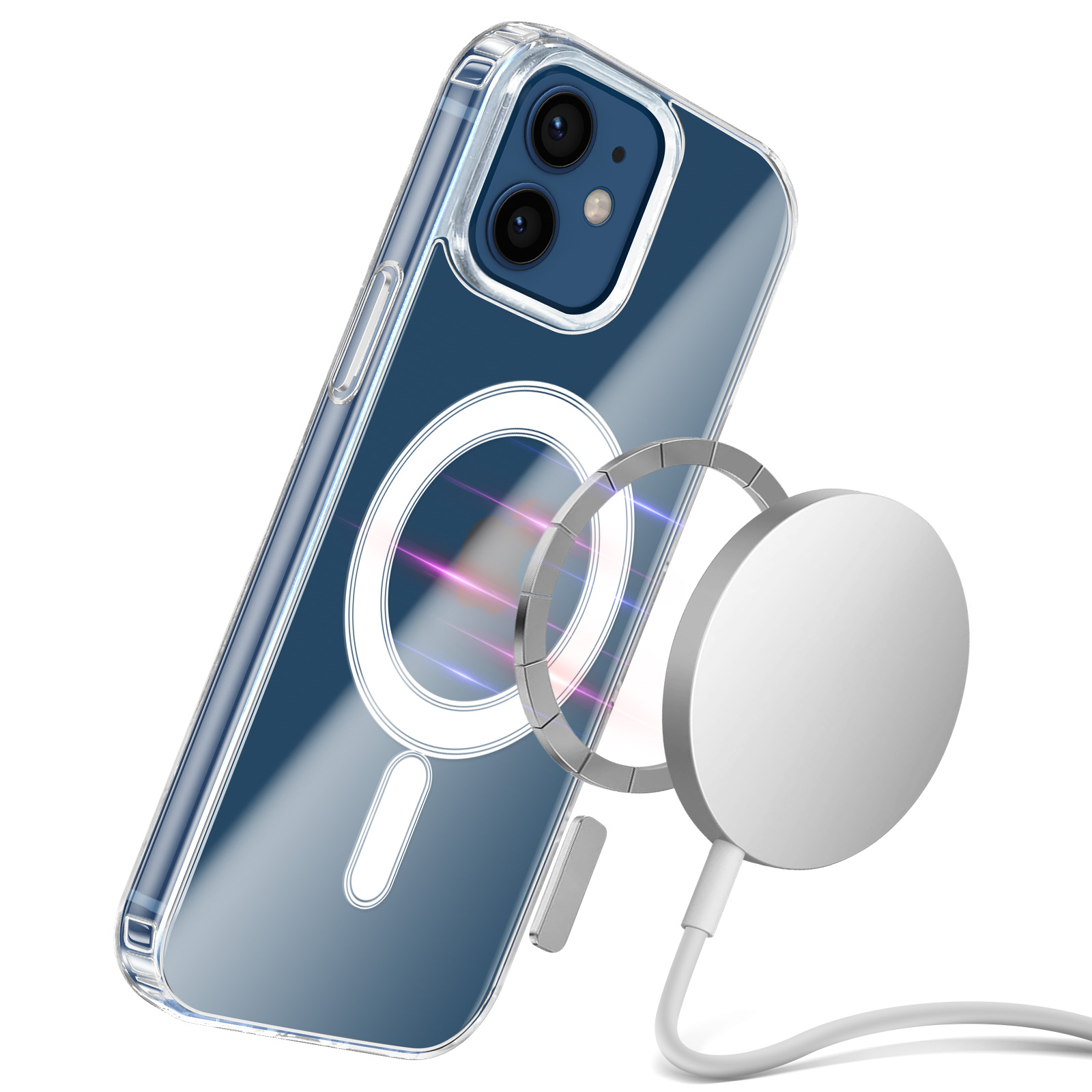 AICase Custodia IPhone 12 Mini Trasparente Con Anello Magnetico (5.4'') - 3