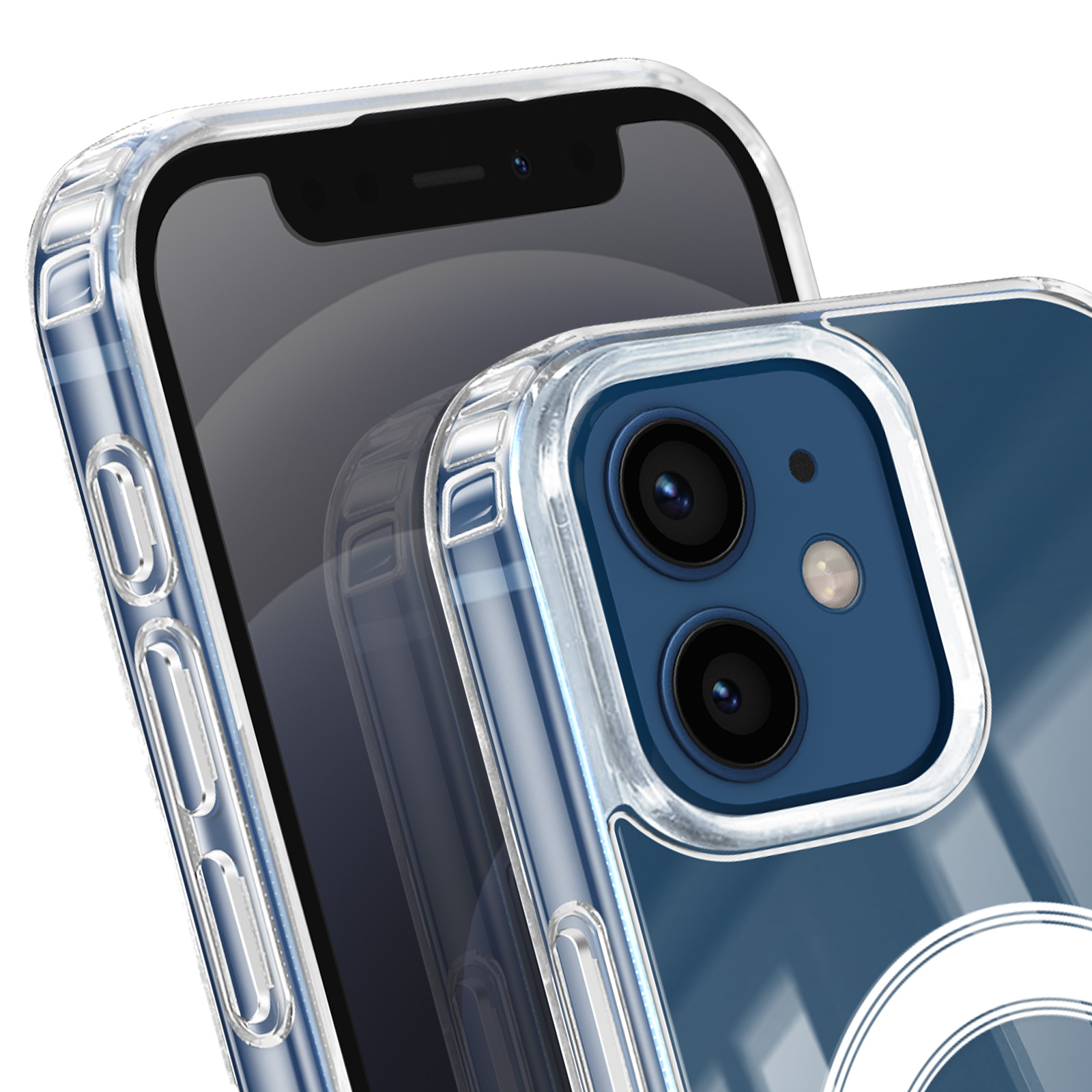 AICase Clear iPhone 12 Case/iPhone 12 Pro Case with Built-in Magnetic