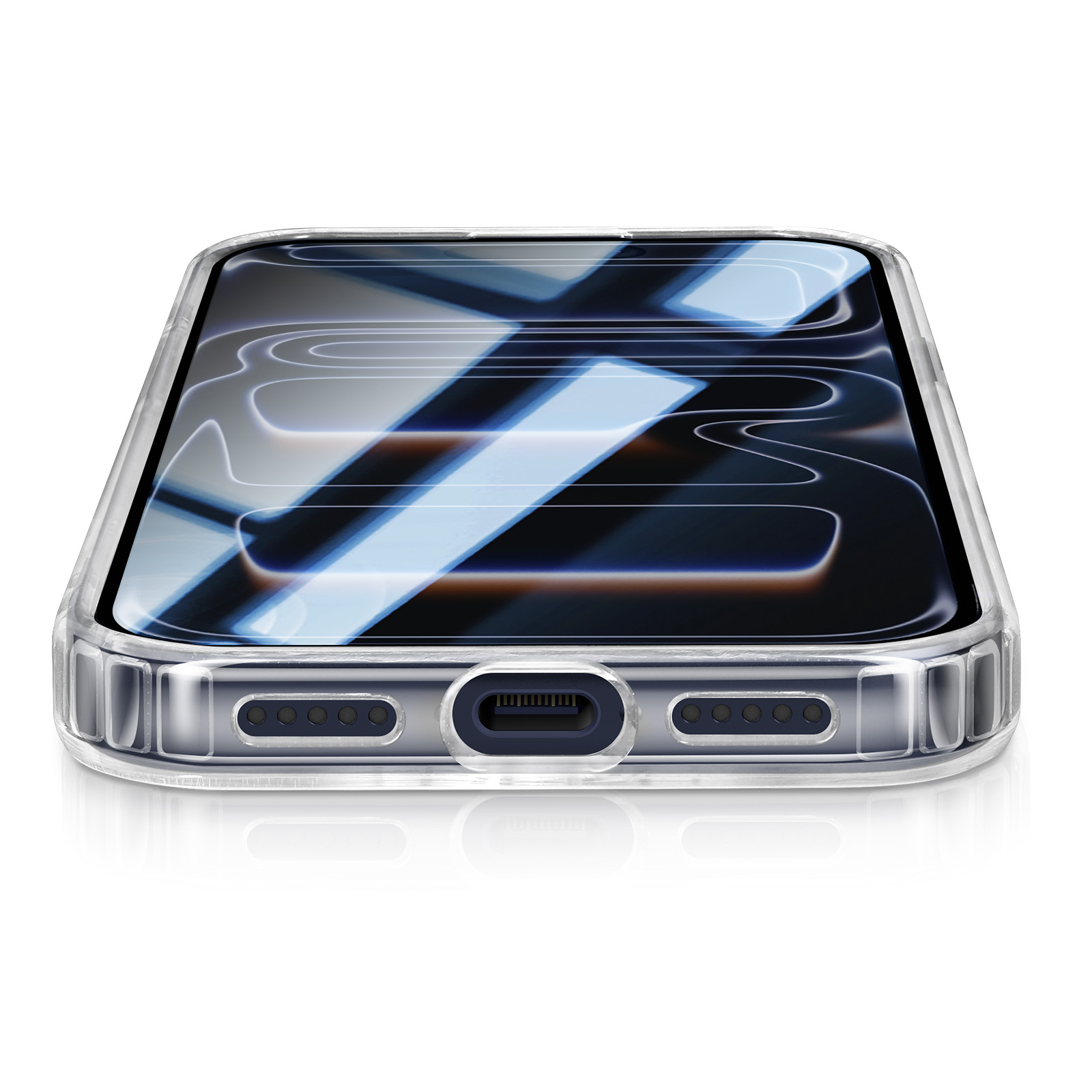 Custodia MagSafe per iPhone 17 Pro con portacarte - Arancione / Trasparente