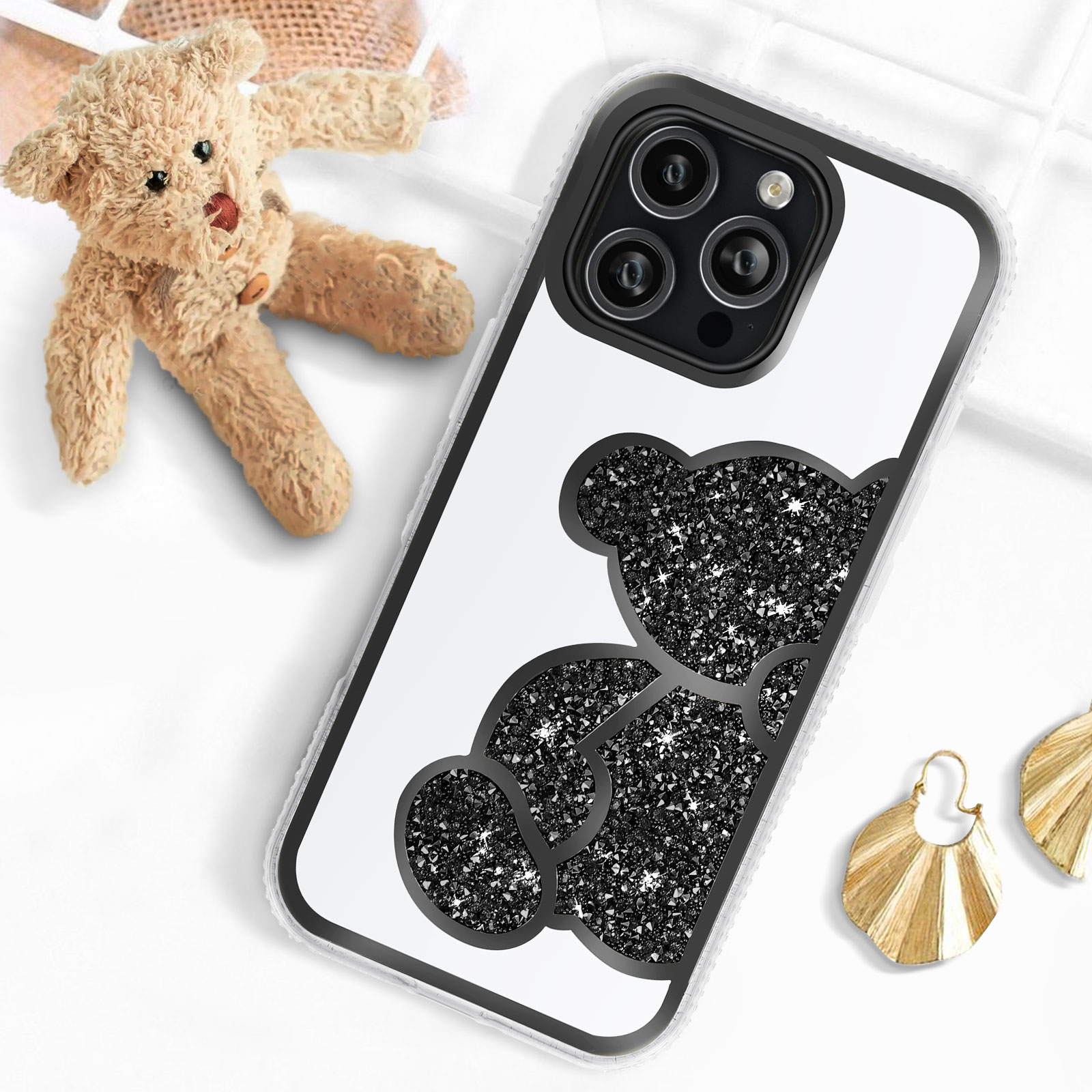 Coque IPhone 16 Pro Max Magnétique Strass - Antichoc Brillante - Transparente - Plusieurs Couleurs
