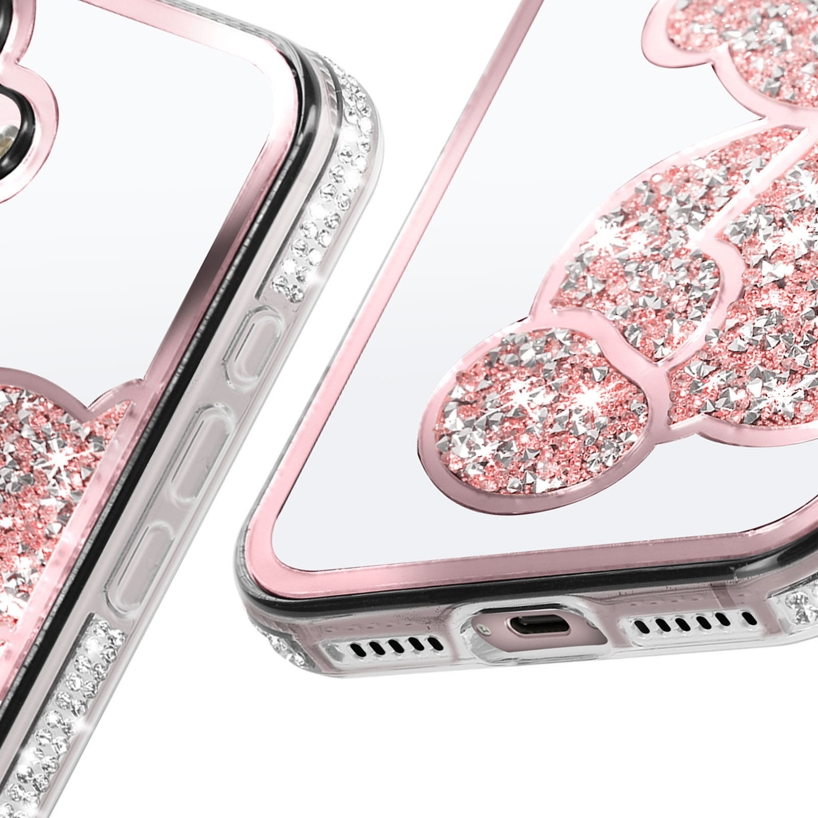 Wousunly Cover Glitter Per IPhone 16e Antiurdo Silicone TPU Oro Rosa - 3