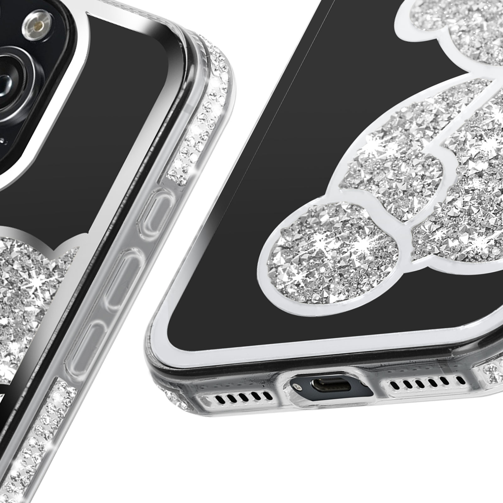 Strass Bling Per IPhone 11 14 12 13 Pro Max Custodia Glter Diamond Orsetto Carino Per IPhone 14 15 Pro XR Xs Max 15 8 7 Plus Cover - Foto 6