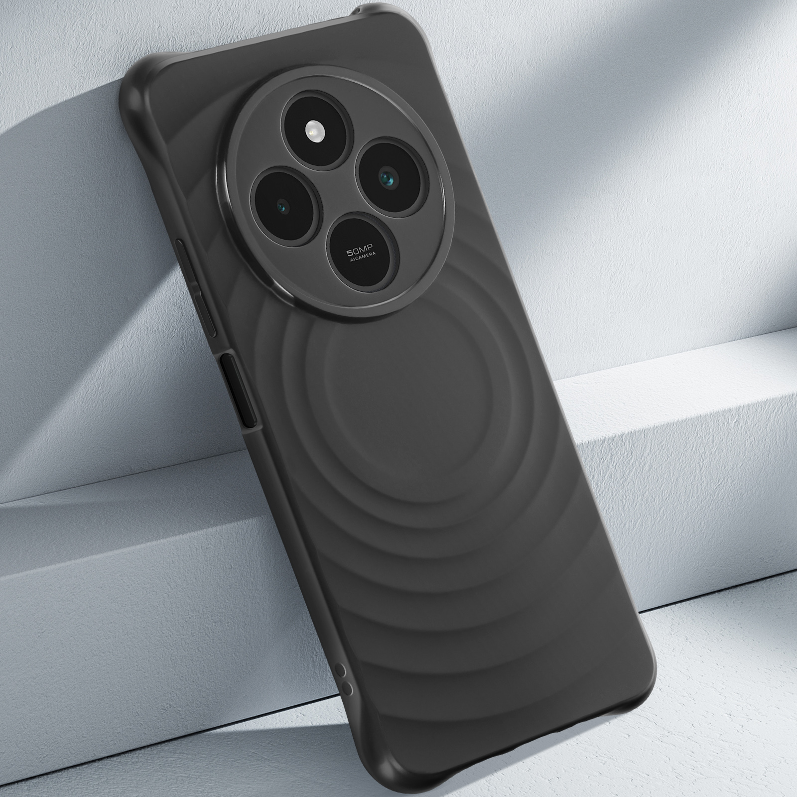 Coque De Protection Verco Hybrid Armor Shield Pour Xiaomi Redmi 14C / Poco C75 - Anti-Choc, Avec Anneau Magnétique Rotatif - Noir