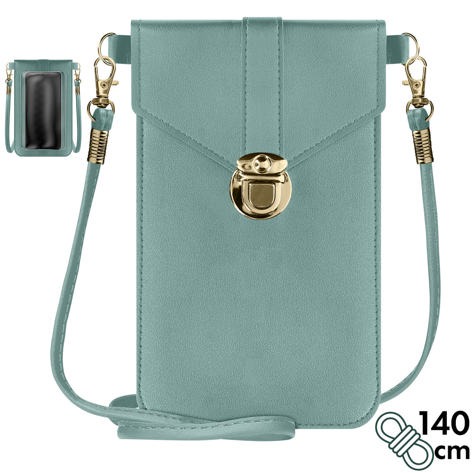 Borsa Per Cellulare Pelle Poliuretano Borsa A Tracolla Supporto - Foto 4