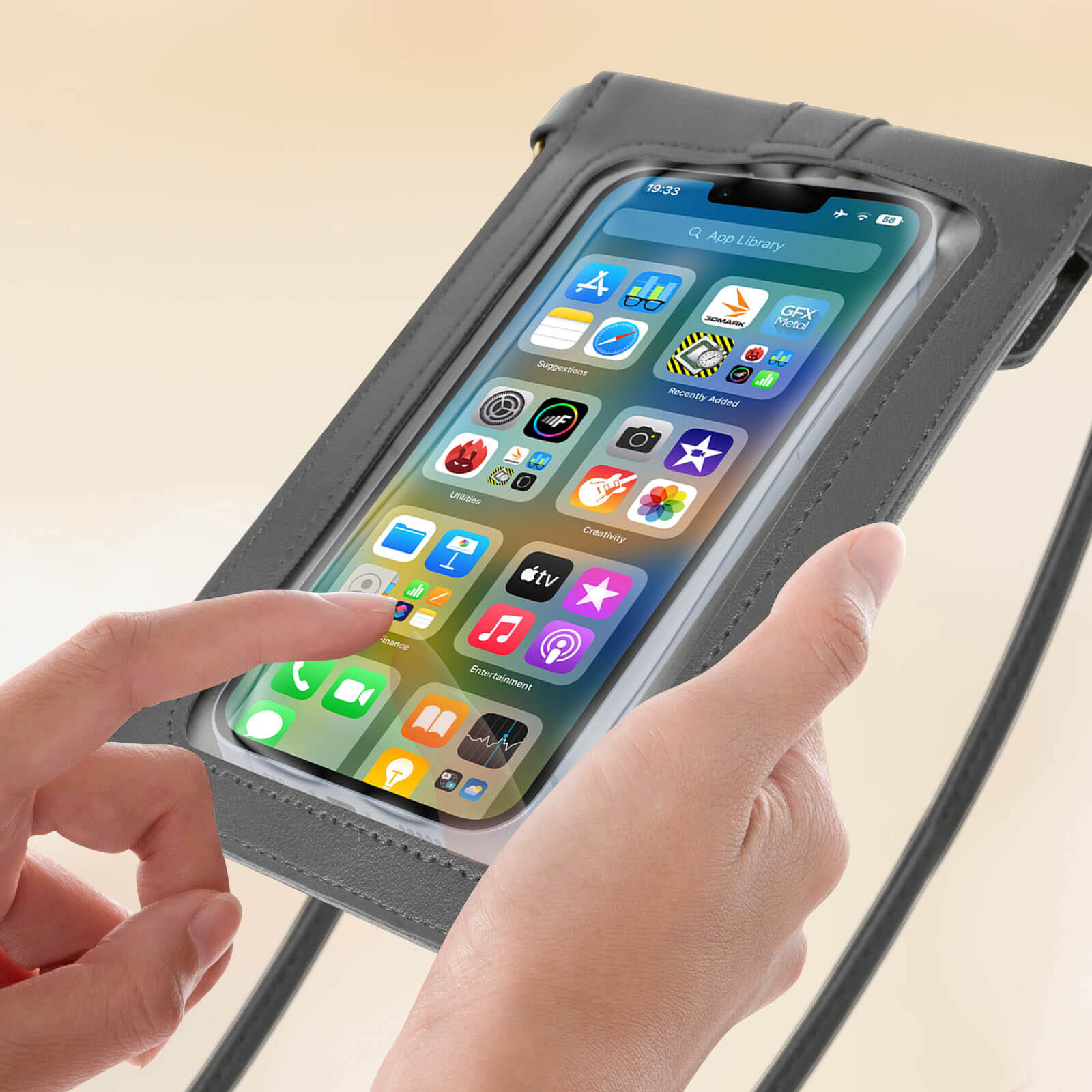 Borsa a tracolla per cellulare touch screen da donna, anti-furto