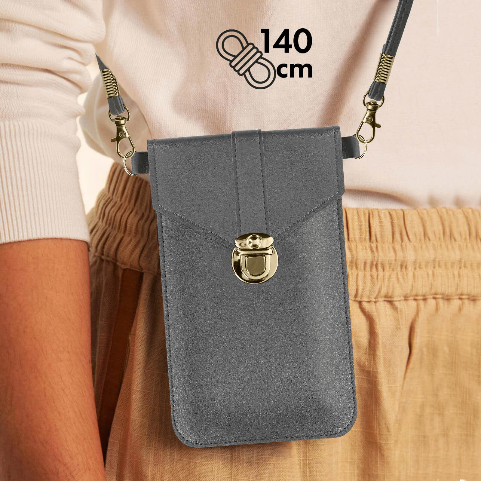 Sac Bandoulière Femme Avec Boucle – Tactile PU – Pratique Pour Téléphone
