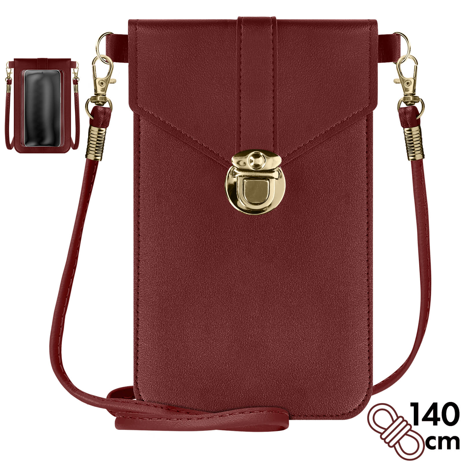 RRANCharltu Borsa a Tracolla per Cellulare Donna Borsa per Touchscreen Portafoglio Donna Multifunzione Porta Carte di Credito con Tracolla Regolabile Cinturino da Polso