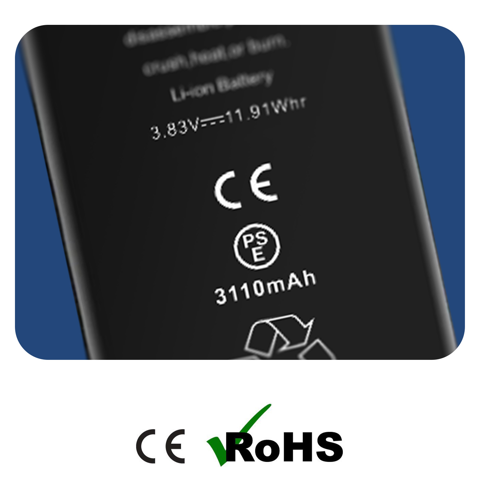 Smartex® Black Label Batterie Compatible IPhone 11 3110 MAh - Garantie 2 Ans