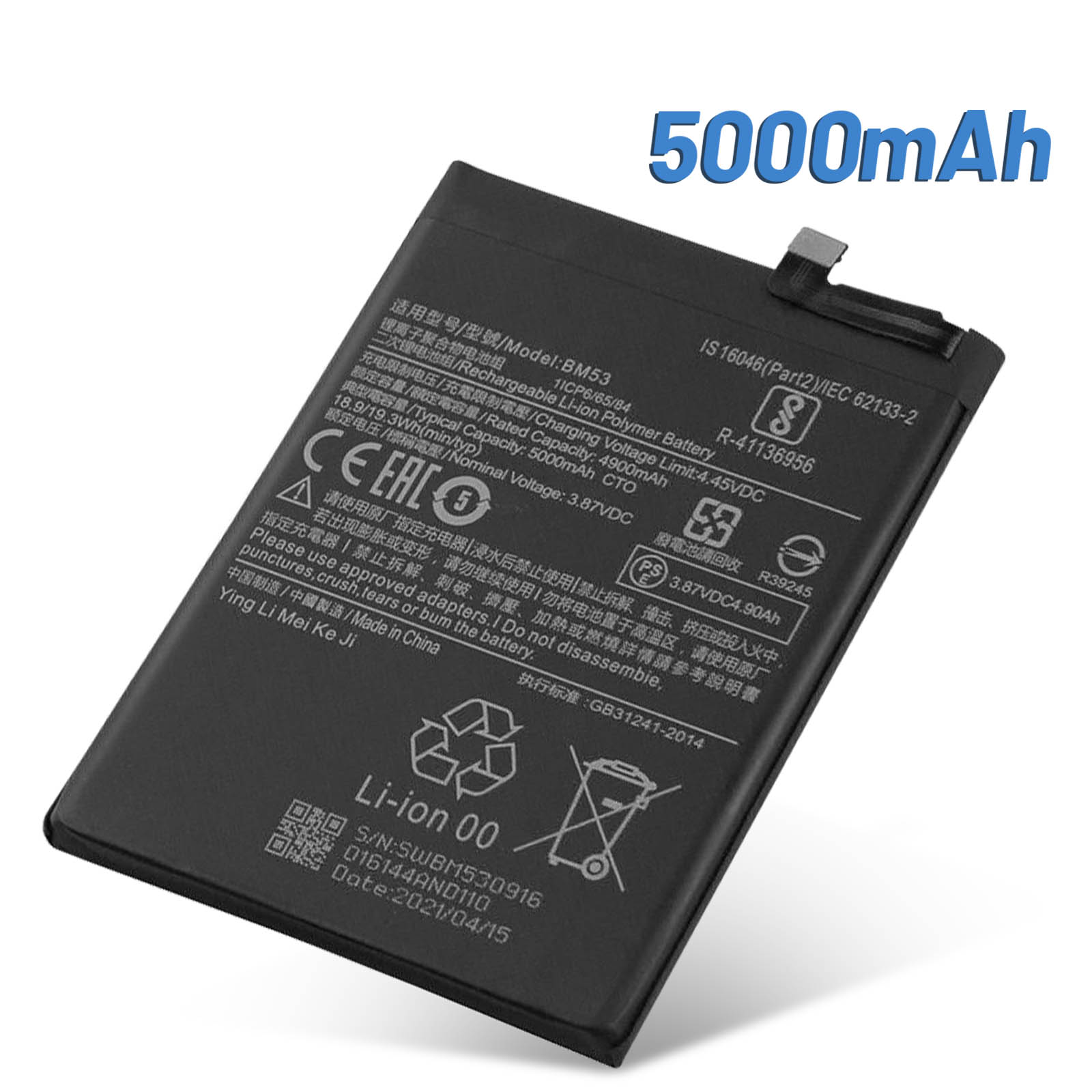 Batteria Nuova Per Xiaomi Mi 10T / Mi 10T Pro - BM53 5000mAh - Sostituzione Originale