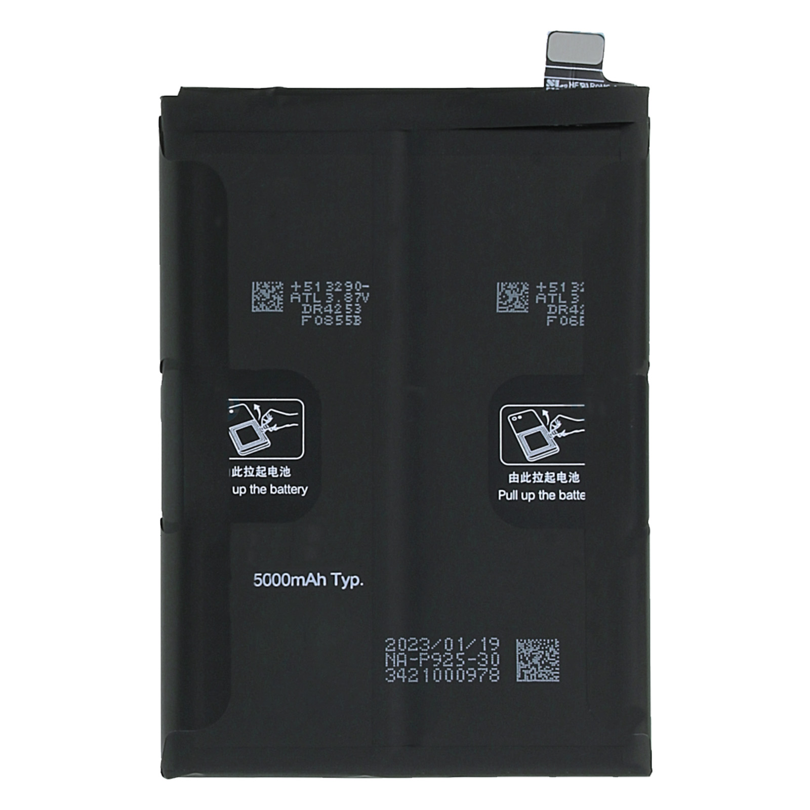 Clappio Batterie interne pour Google Pixel 5 4080mAh modèle GTB1F Noir