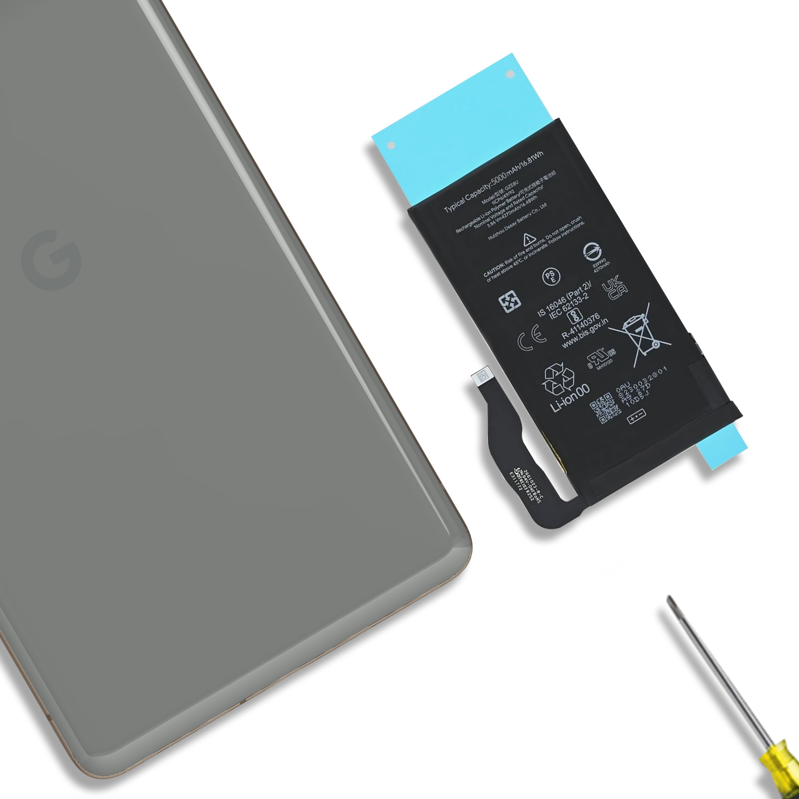 Kit Batterie Premium 4356mAh Pour Google Pixel 7 – Remplacement GZE8U + 10 Outils + Adhésif, Qualité Origine