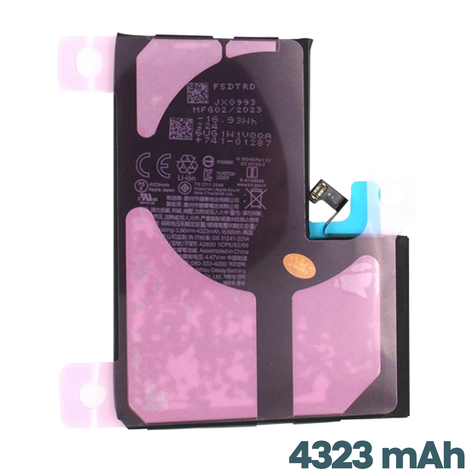 Apple iPhone 14 Pro Max Hochleistungsakku, 4323mAh Austausch-Akku