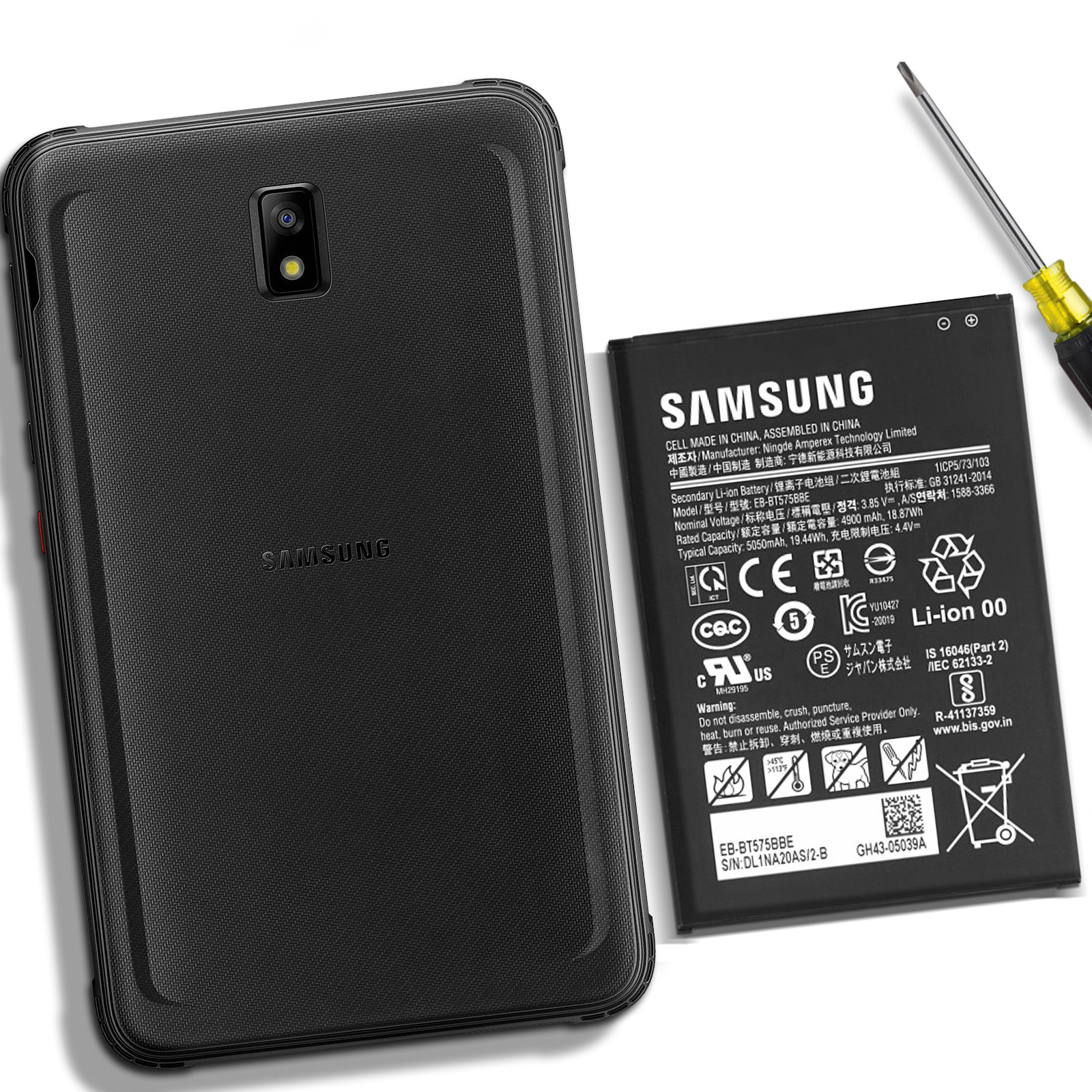 Batterie pour Samsung EB-BT545ABY pour Samsung Galaxy Tab Active 4 Pro (T630), Galaxy Tab Active 4 Pro 5G (T636) 7600 mAh avec Chiffon de Nettoyage pour écran Mungoo