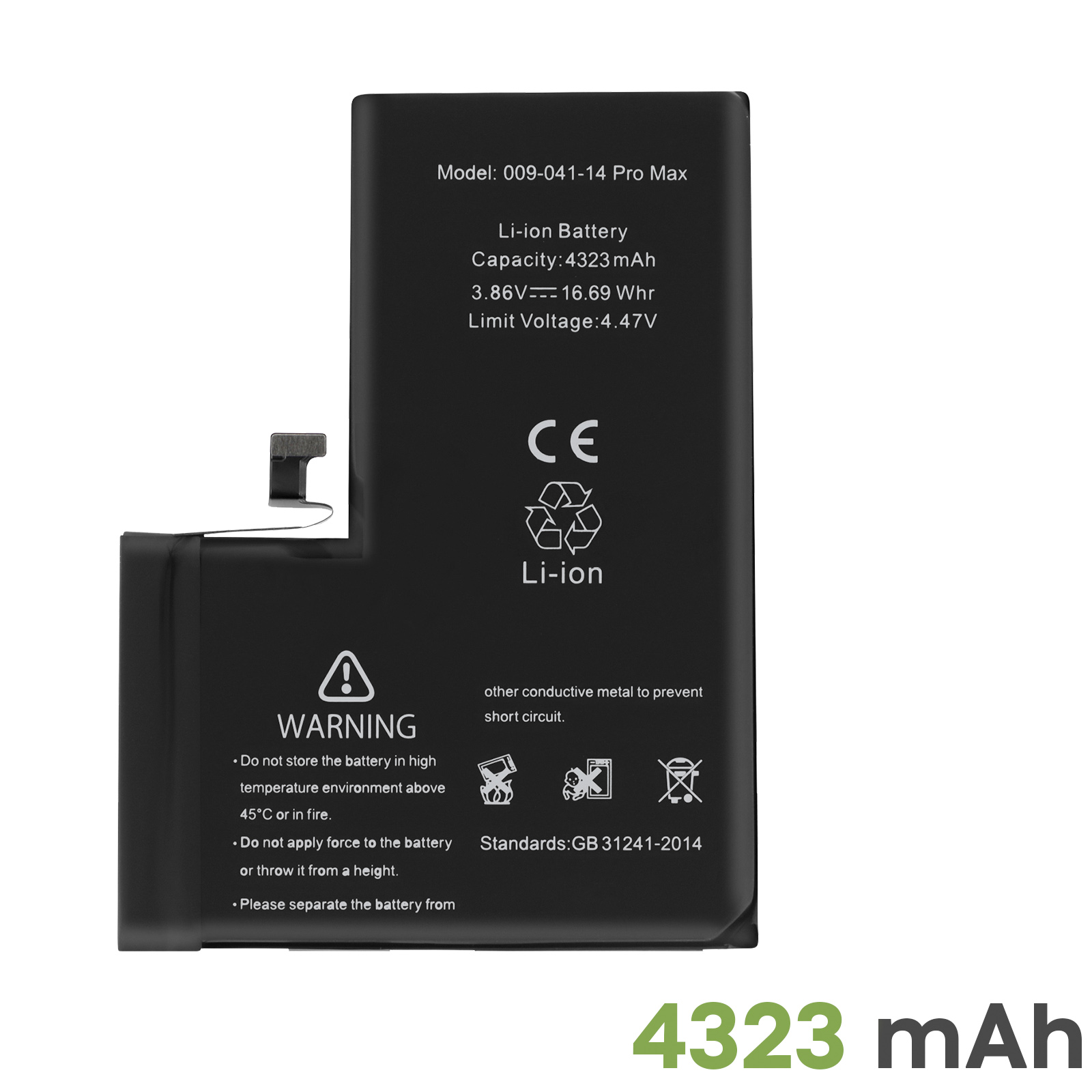 Apple iPhone 14 Pro Max Ersatzakku ohne BMS, 4323mAh - Garantie