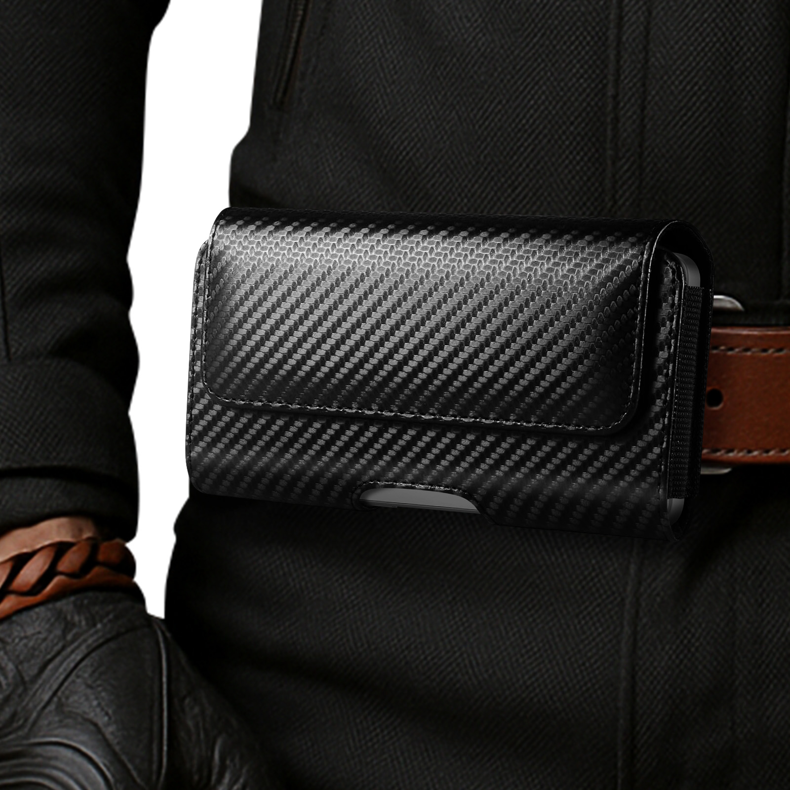 Custodia Verticale Con Clip Per Cintura Fondina Porta Cellulare - Foto 9