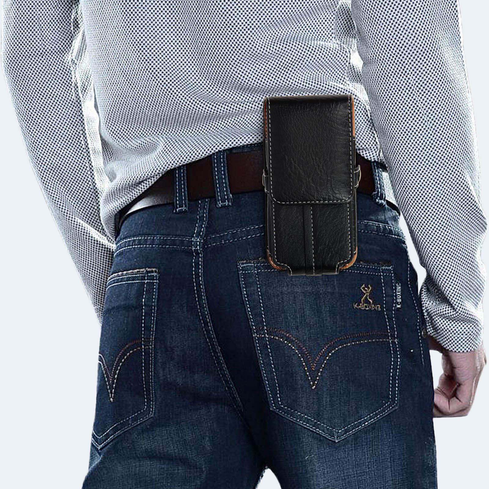 Custodia Portafoglio con Passante per Cintura + Moschettone – Nera per Xiaomi 13 Pro - Italiano