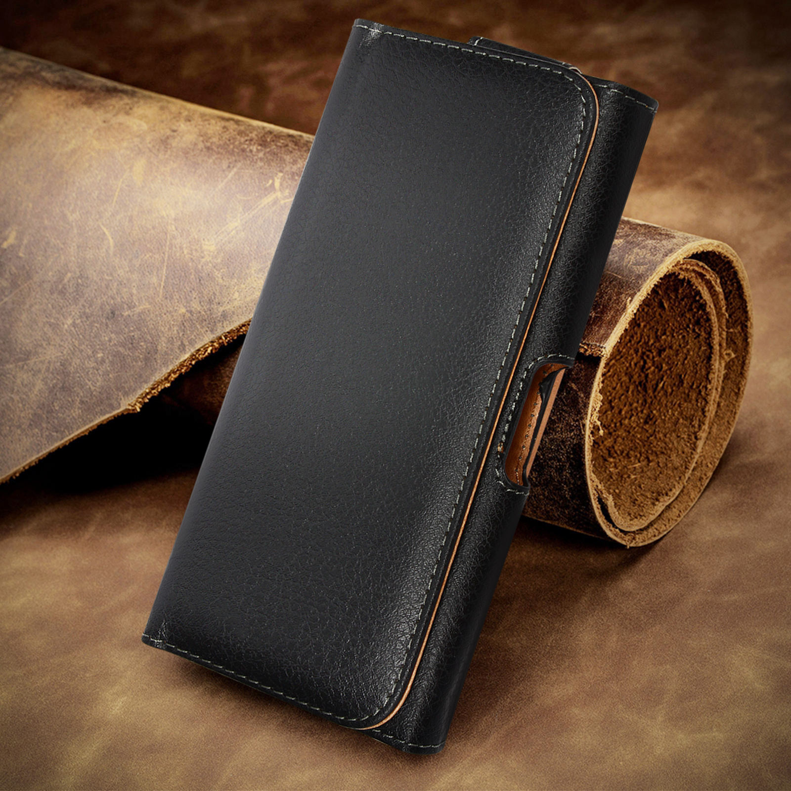 Étui Ceinture En Cuir Avec Clip Pour IPhone 6/6S/12 Mini/SE - Fermeture Magnétique, Protection Téléphone - 10