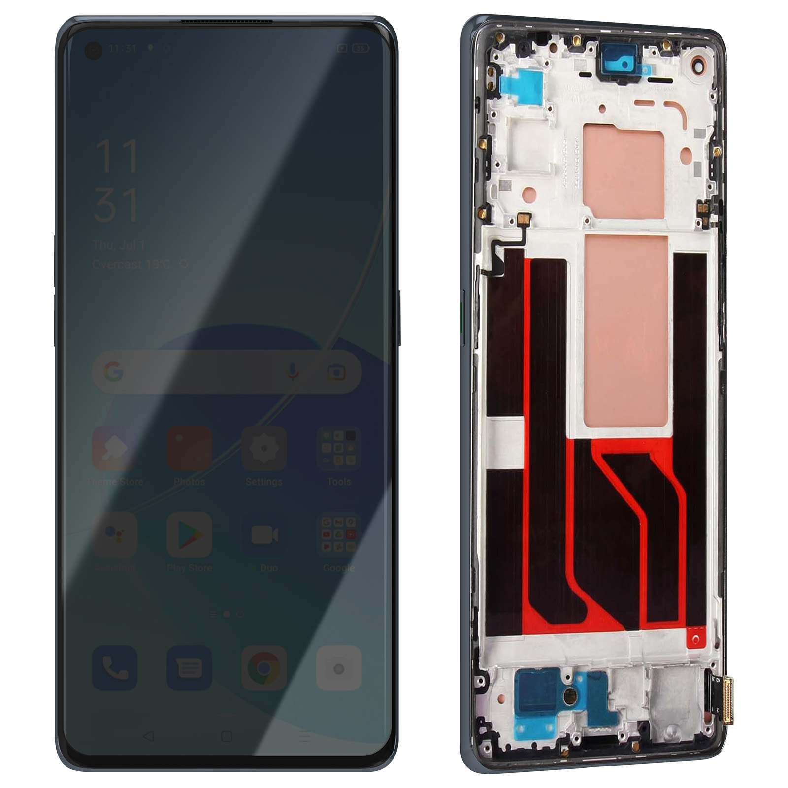 Schermo LCD + Touch Screen Per Oppo Reno - Nero (Ricambio Compatibile)