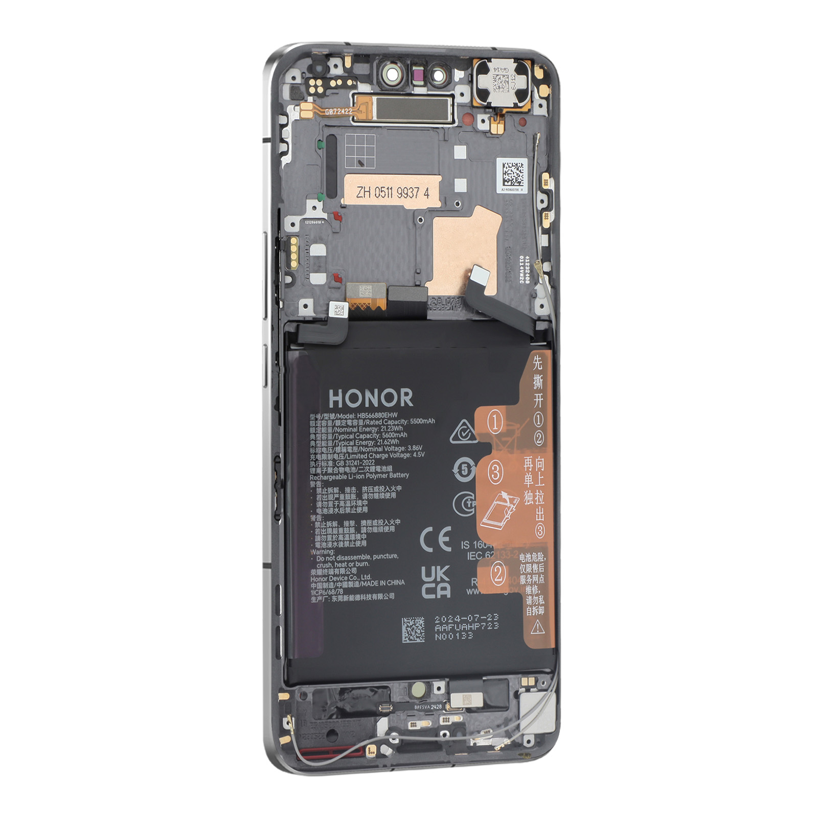 Original Ecran LCD Noir Sur Châssis Pour Honor Magic 5 Lite/ 9XA / X40