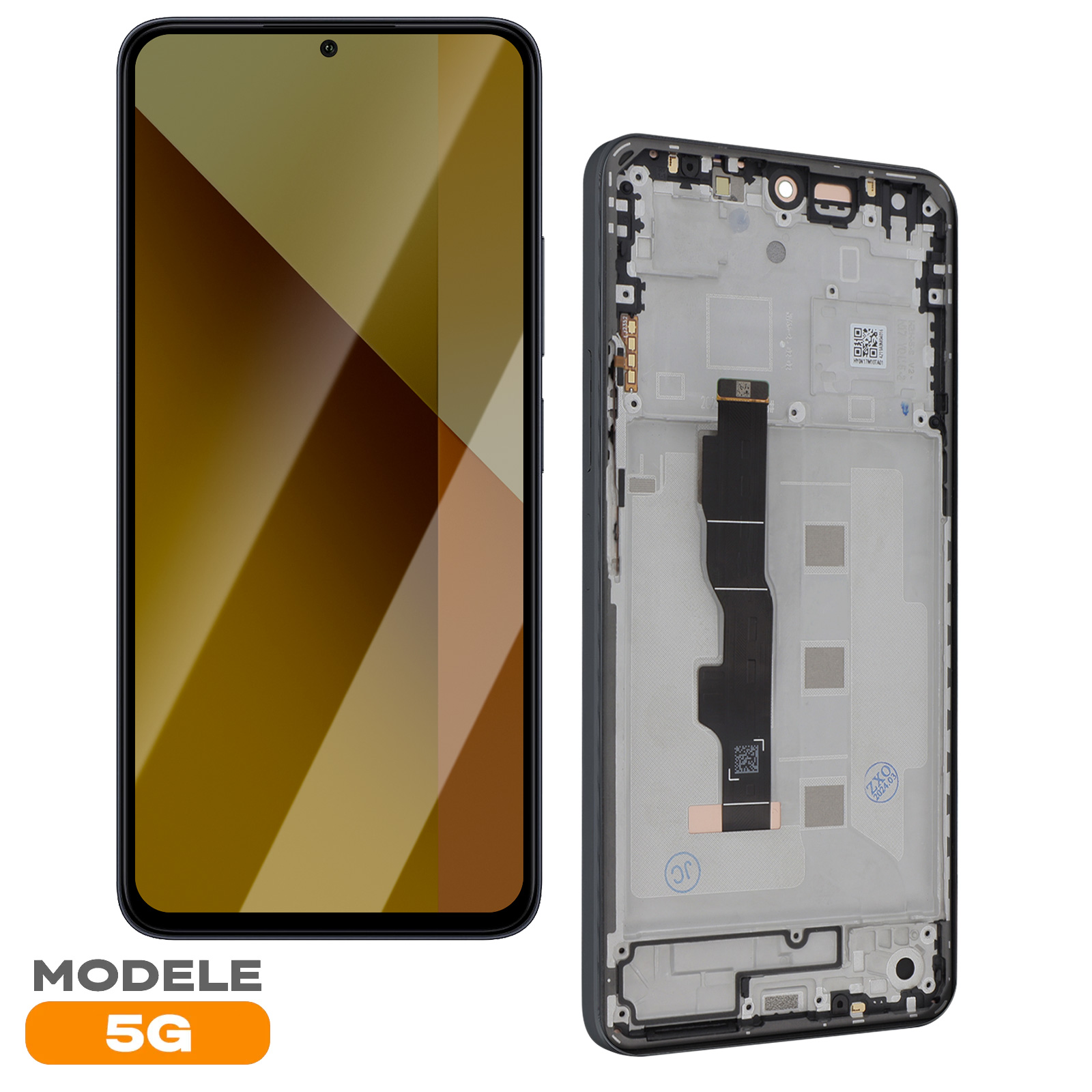 Écran LCD Complet Avec Chassis Pour Xiaomi Redmi Note 10 5G - Noir - Neuf Sous Emballage (remplacement Réparation)