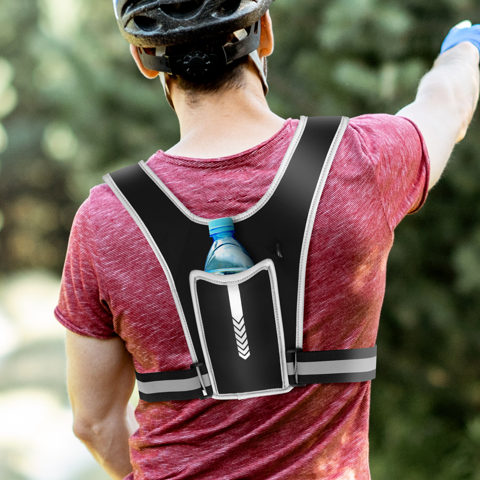 Uinfhyknd Gilet da Riflettente a LED Equipaggiamento di Sicurezza Correre Regolabile Gilet LED per la , Camminare, Ciclismo