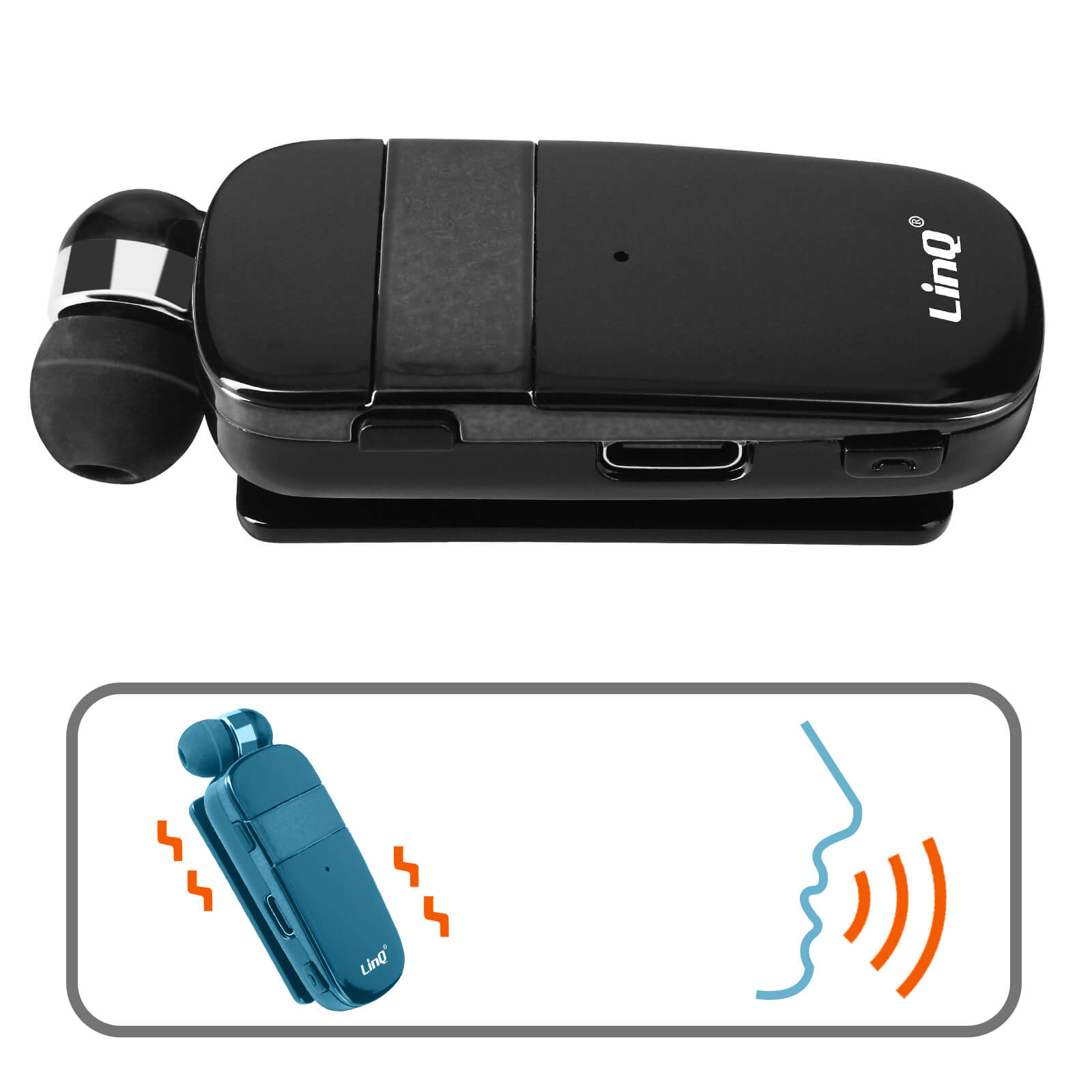 Oreillette Bluetooth Intra-auriculaire Callstel IHS680.tl - Avec Fonction Traduction, Neuf