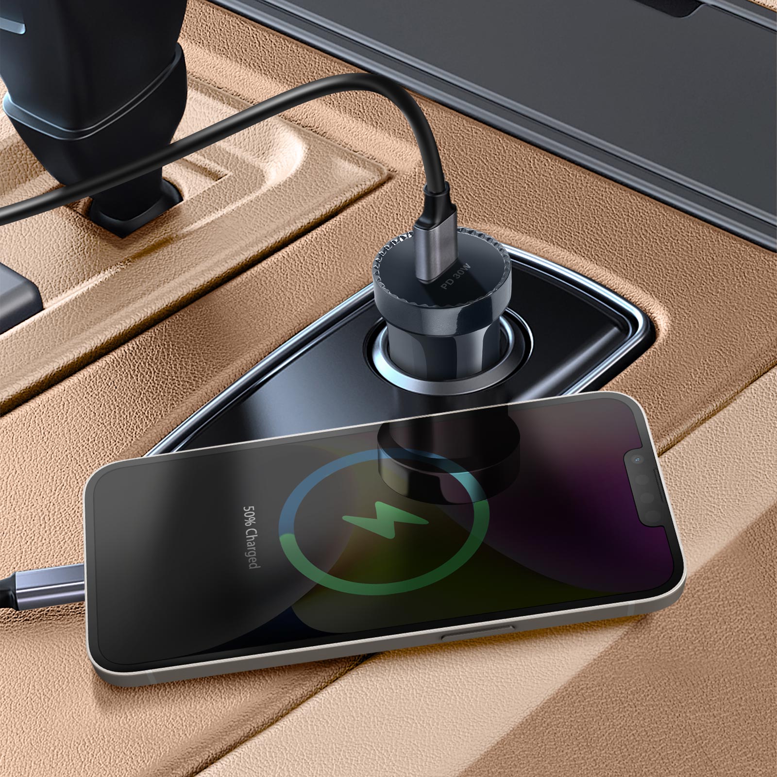 Caricatore USB Auto 2 Porte 36W, Rocketek Caricabatterie Auto Ricarica
