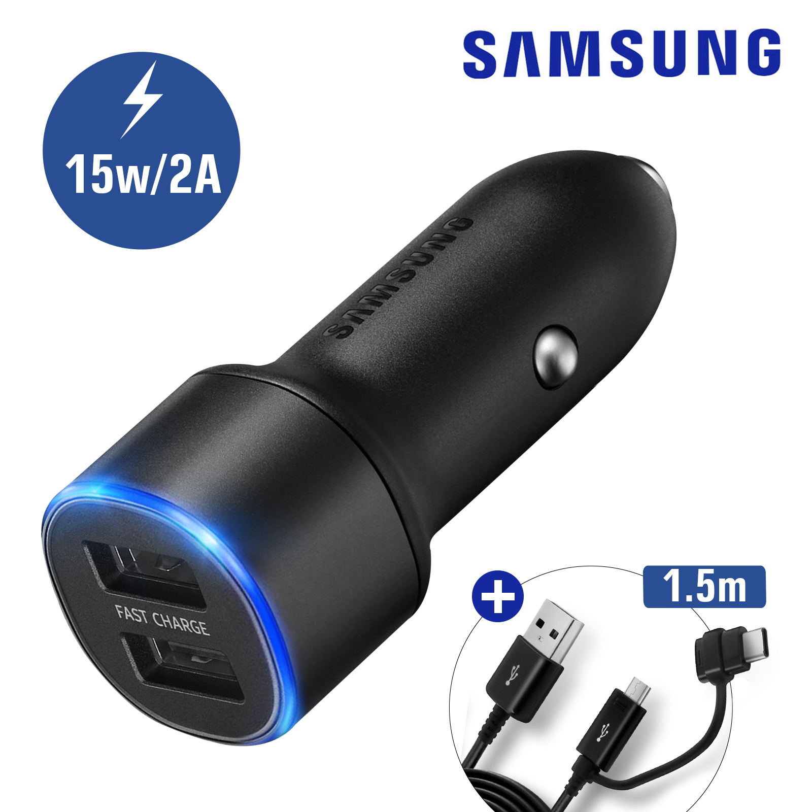 DIGIT PLUS chargeur de voiture 40W USB, Charge rapide avec cable 1,5m