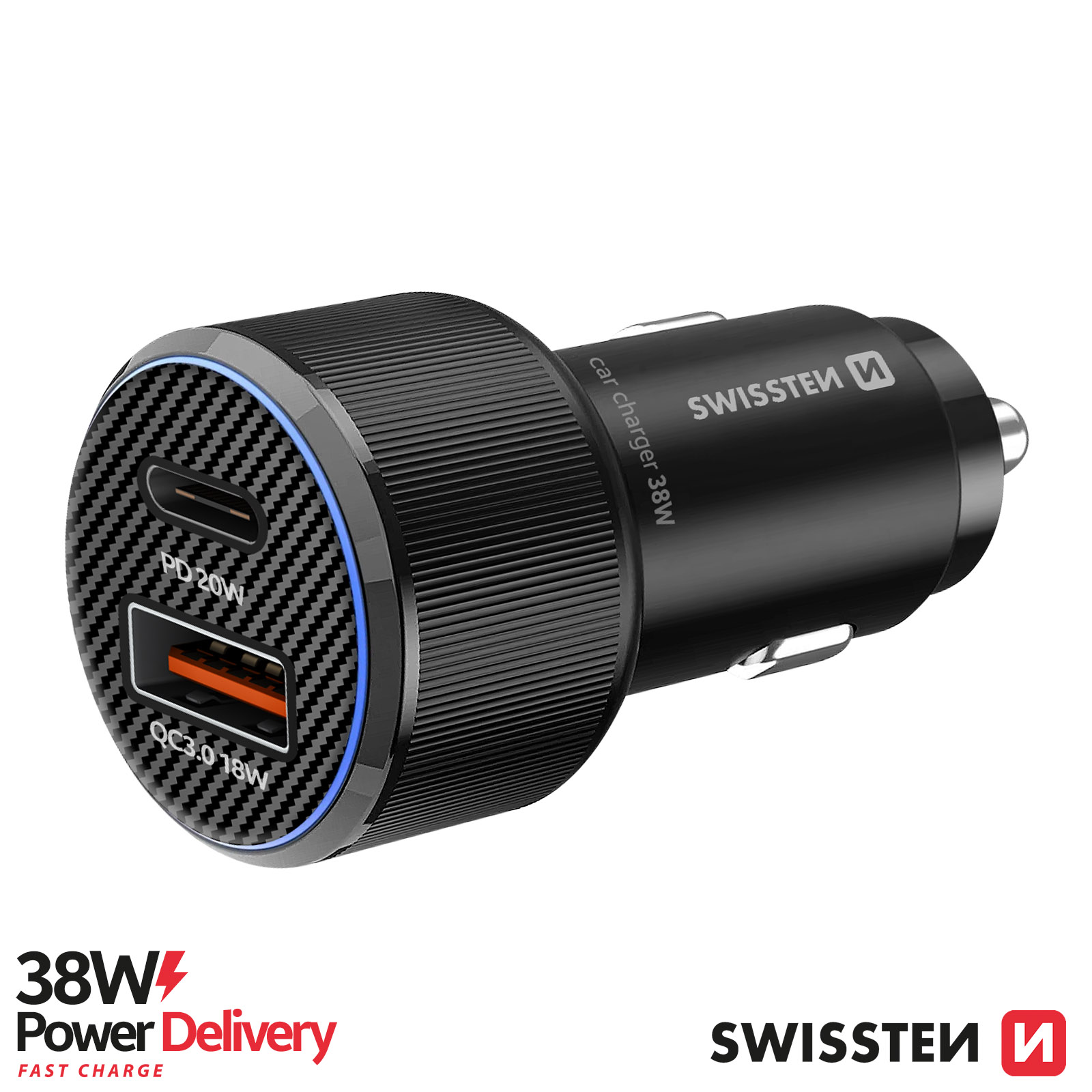 Cargador De Coche Dual PD De 30W, Mini Adaptador De Cargador Rápido QC