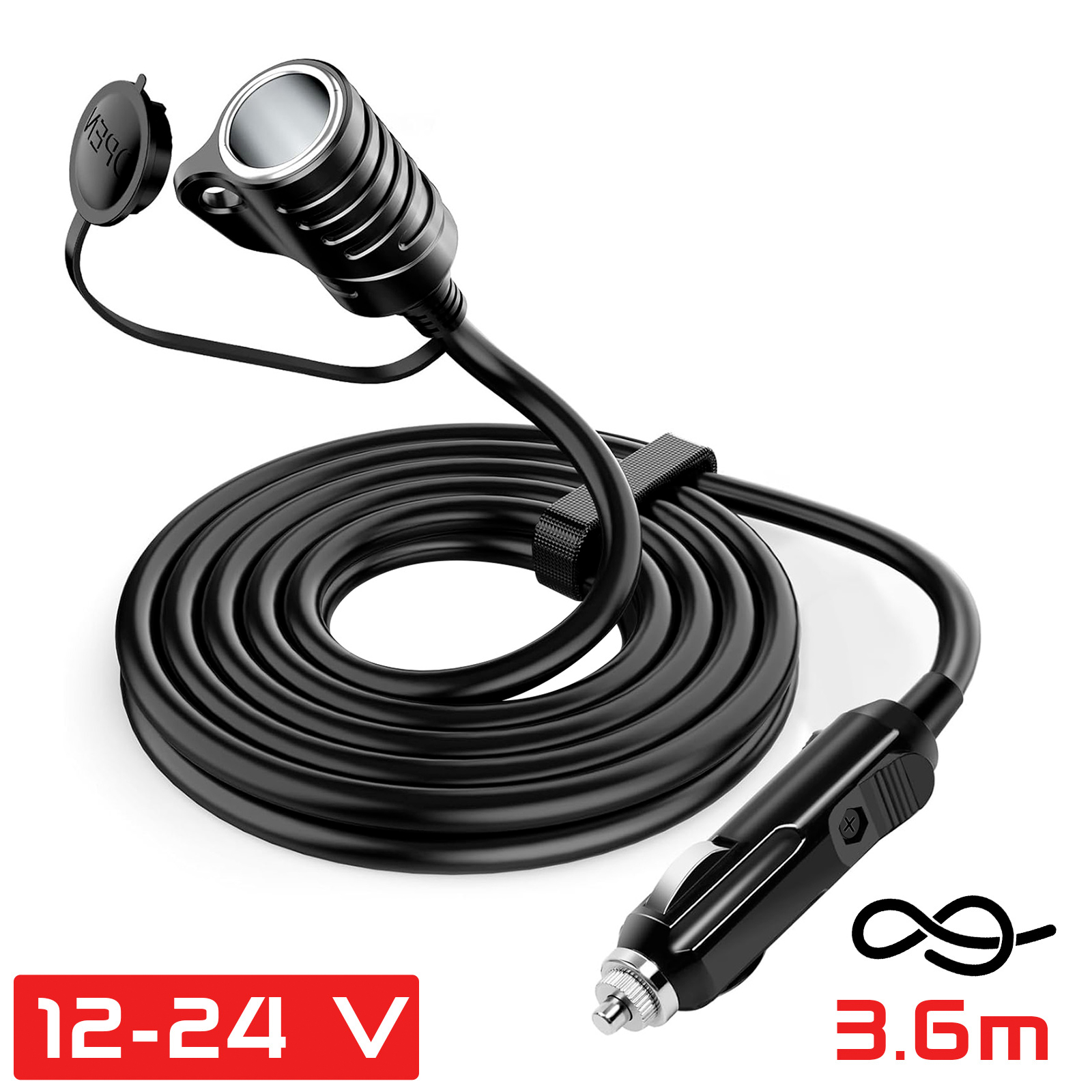 Prise Allume-cigare Double 12V/24V Avec Fusible - Haute Puissance - Marque HTC Equipements - NEUVE
