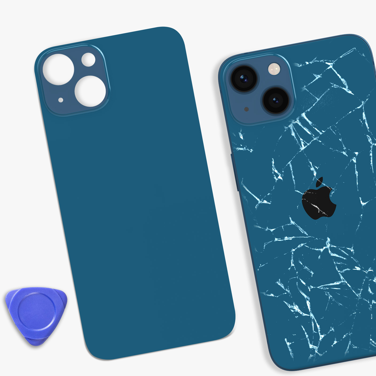 Alloggiamento Posteriore Blu IPhone 13 Con Telaio - OEM Grado B, Usato